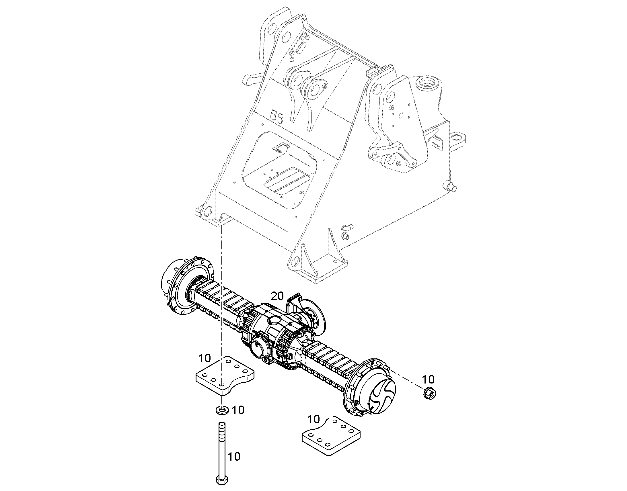 FRONT AXLE INSTALLATION 93022002 LIEBHERR