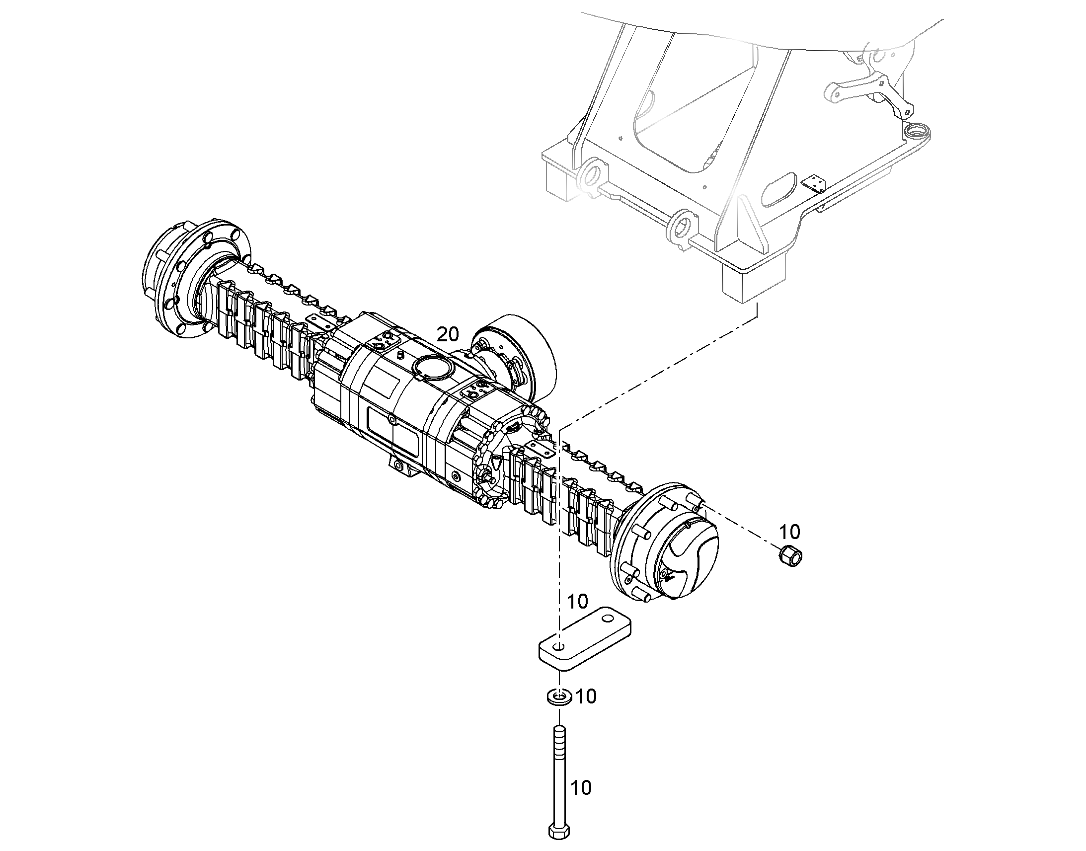 FRONT AXLE INSTALLATION 93016329 LIEBHERR