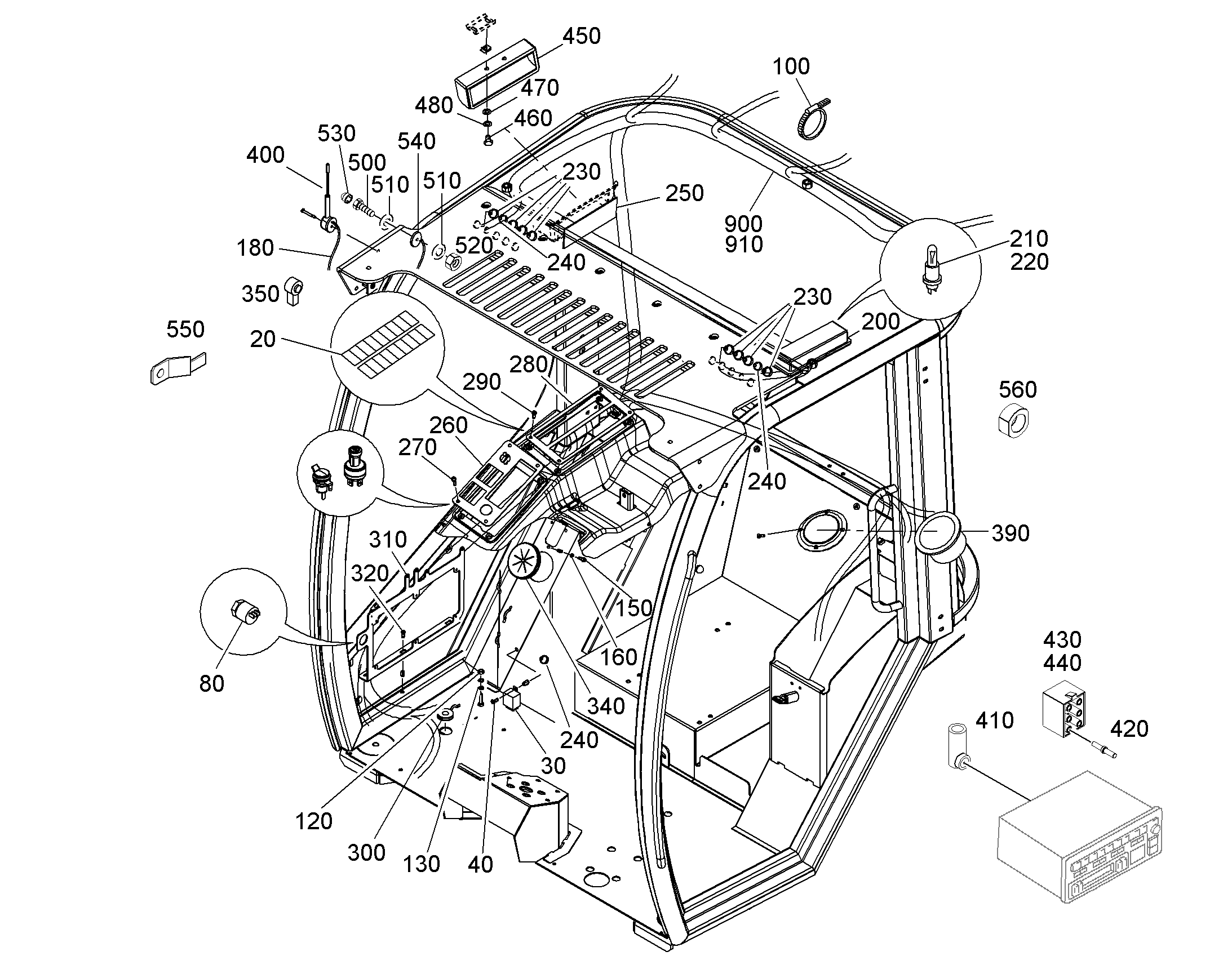 КОМПЛЕКТ КАБЕЛЕЙ КАБИНЫ W157 93024130 LIEBHERR