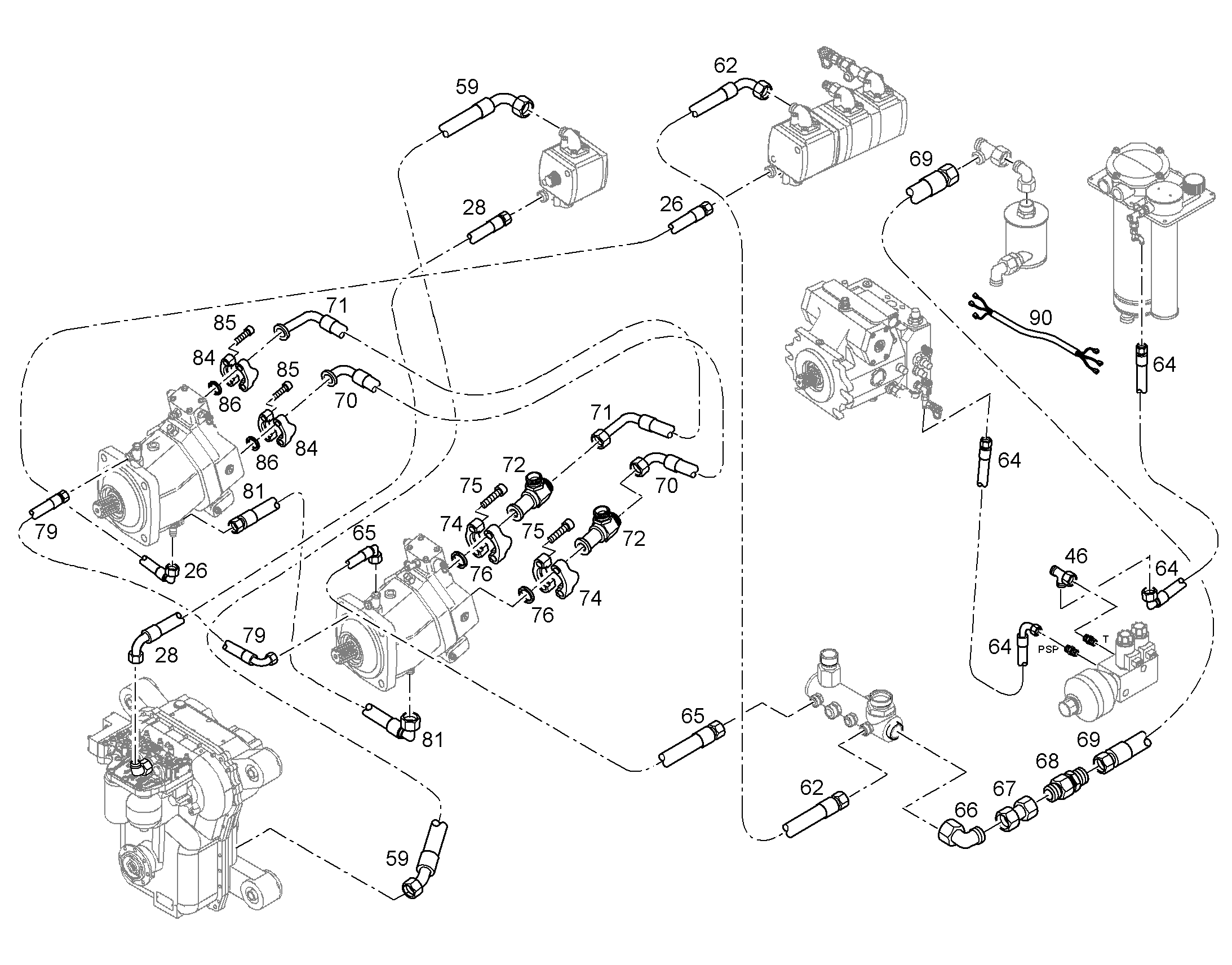 КОМПЛЕКТ КАБЕЛЕЙ W276 93028656 LIEBHERR