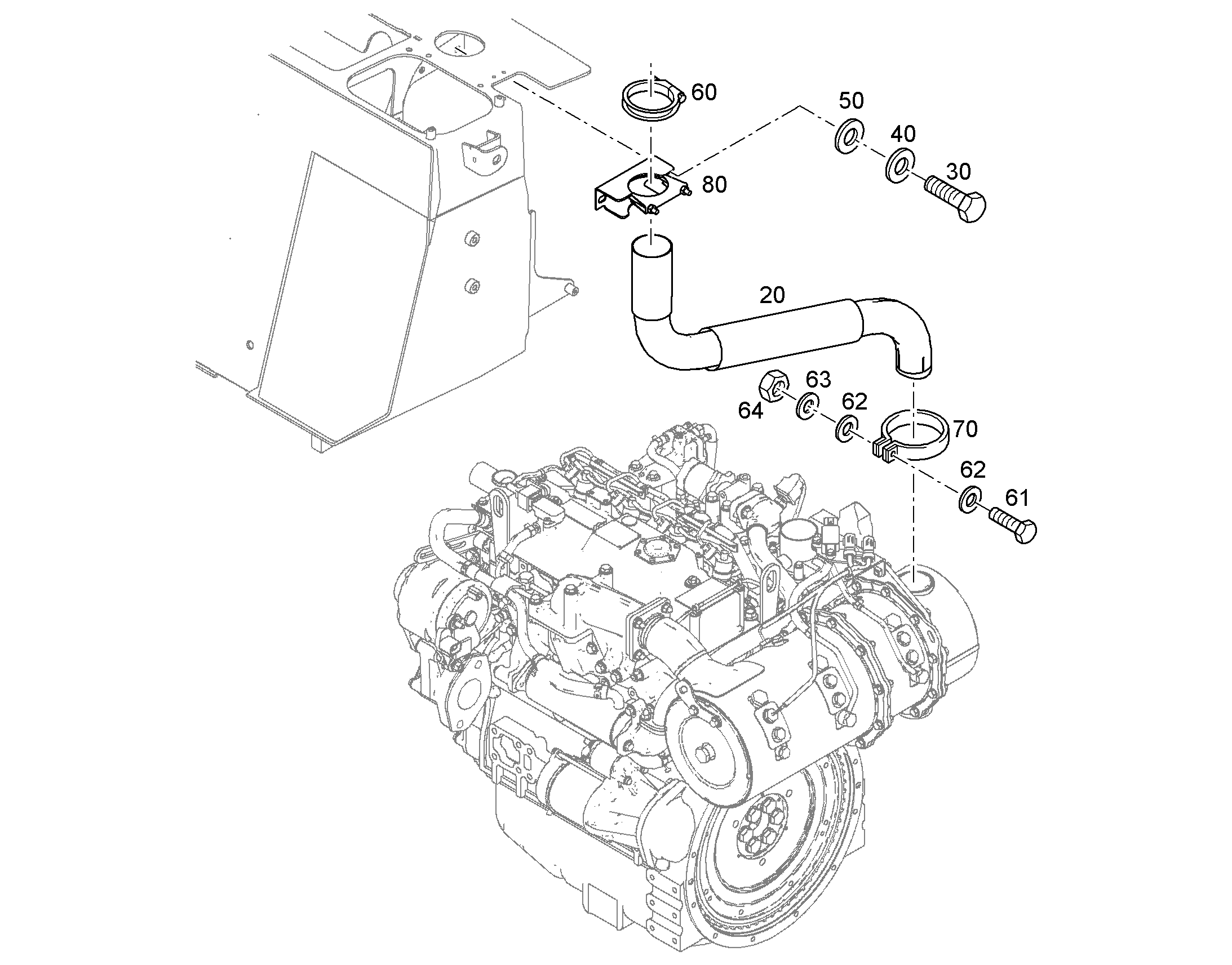 СКОБА ДЛЯ КРЕПЛЕНИЯ ТРУБЫ DIN 71555D=60,5 552050608 LIEBHERR