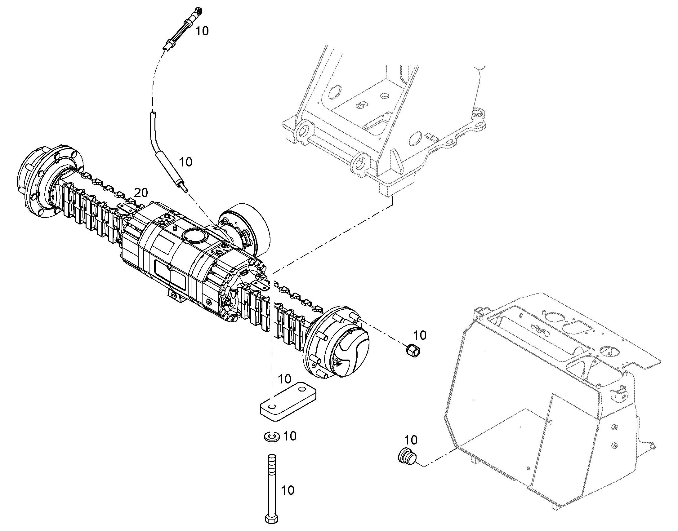 FRONT AXLE INSTALLATION 93021536 LIEBHERR