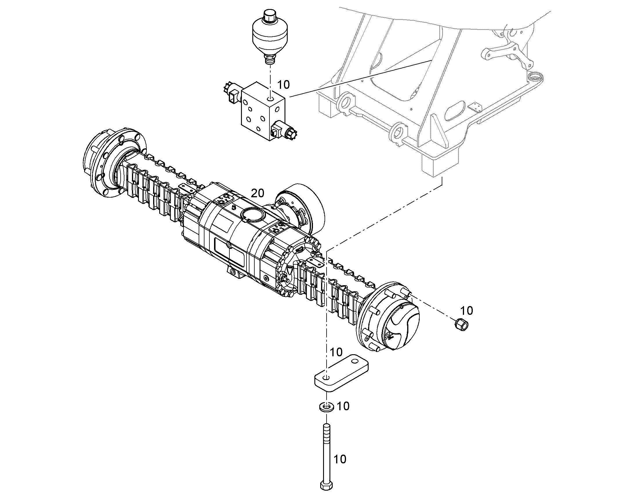 FRONT AXLE INSTALLATION 93023384 LIEBHERR