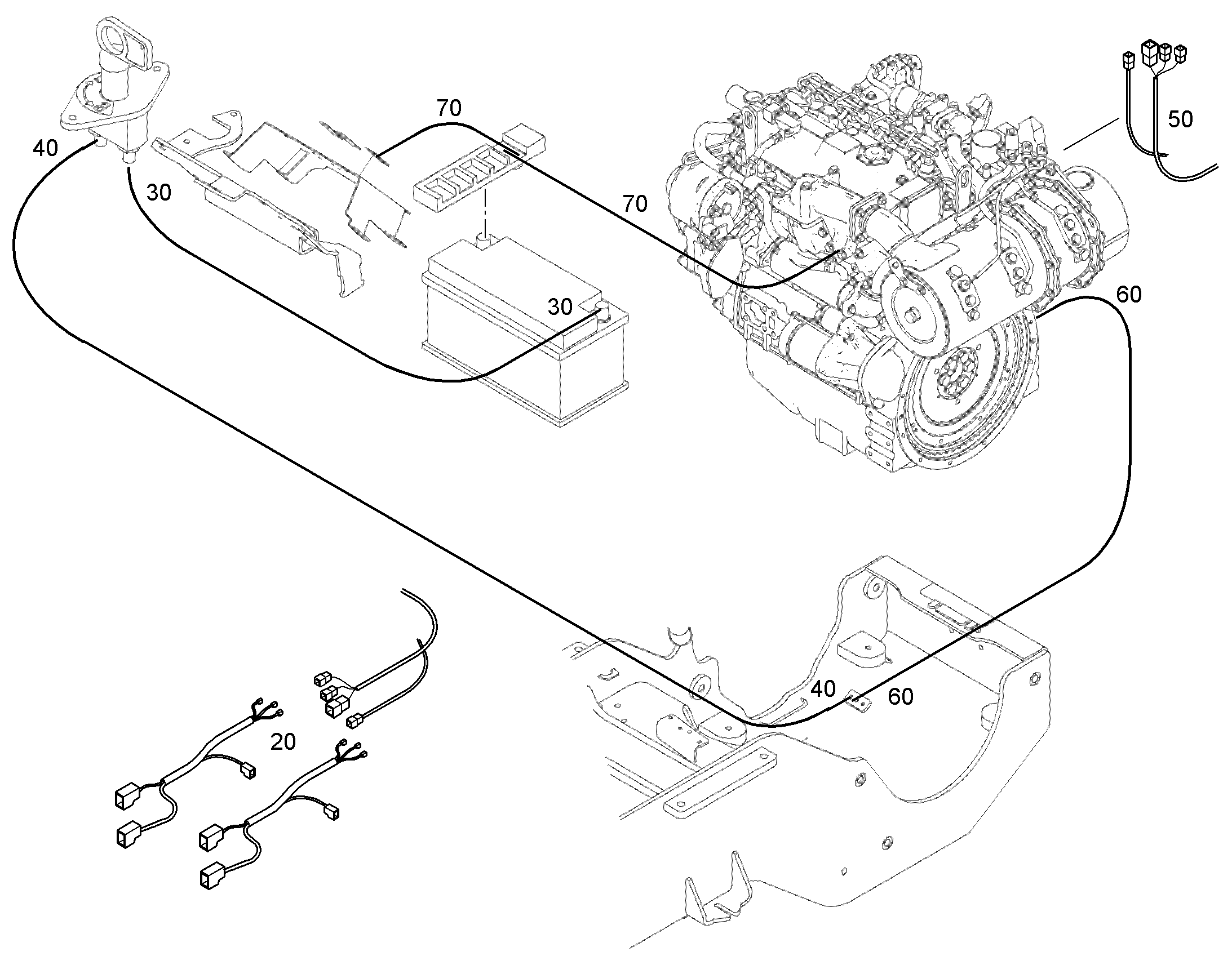 КОМПЛЕКТ КАБЕЛЕЙ ДВИГАТЕЛЯ W166 93028166 LIEBHERR