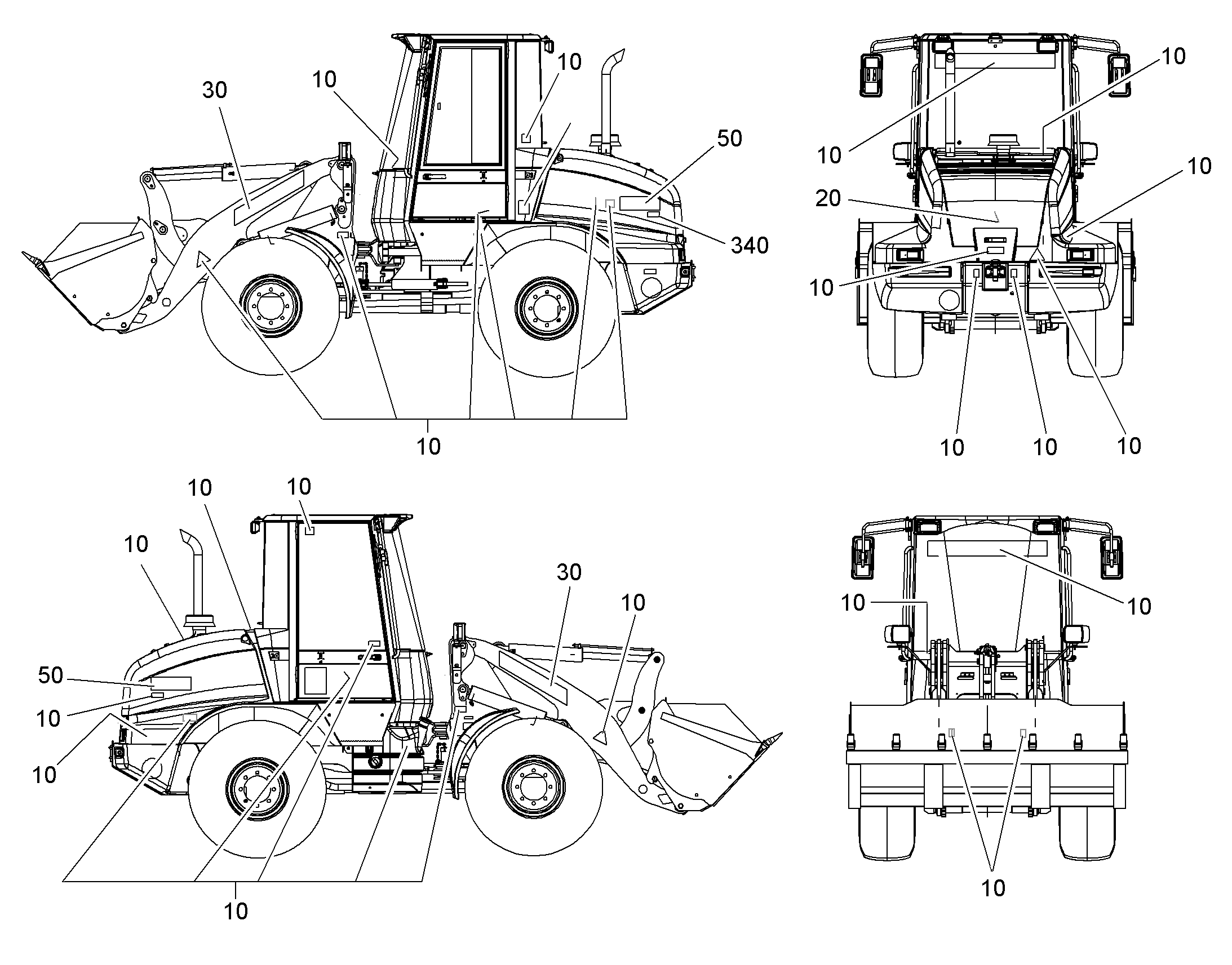 РАСПОЛОЖЕНИЕ ТАБЛИЧЕК 11368672 LIEBHERR