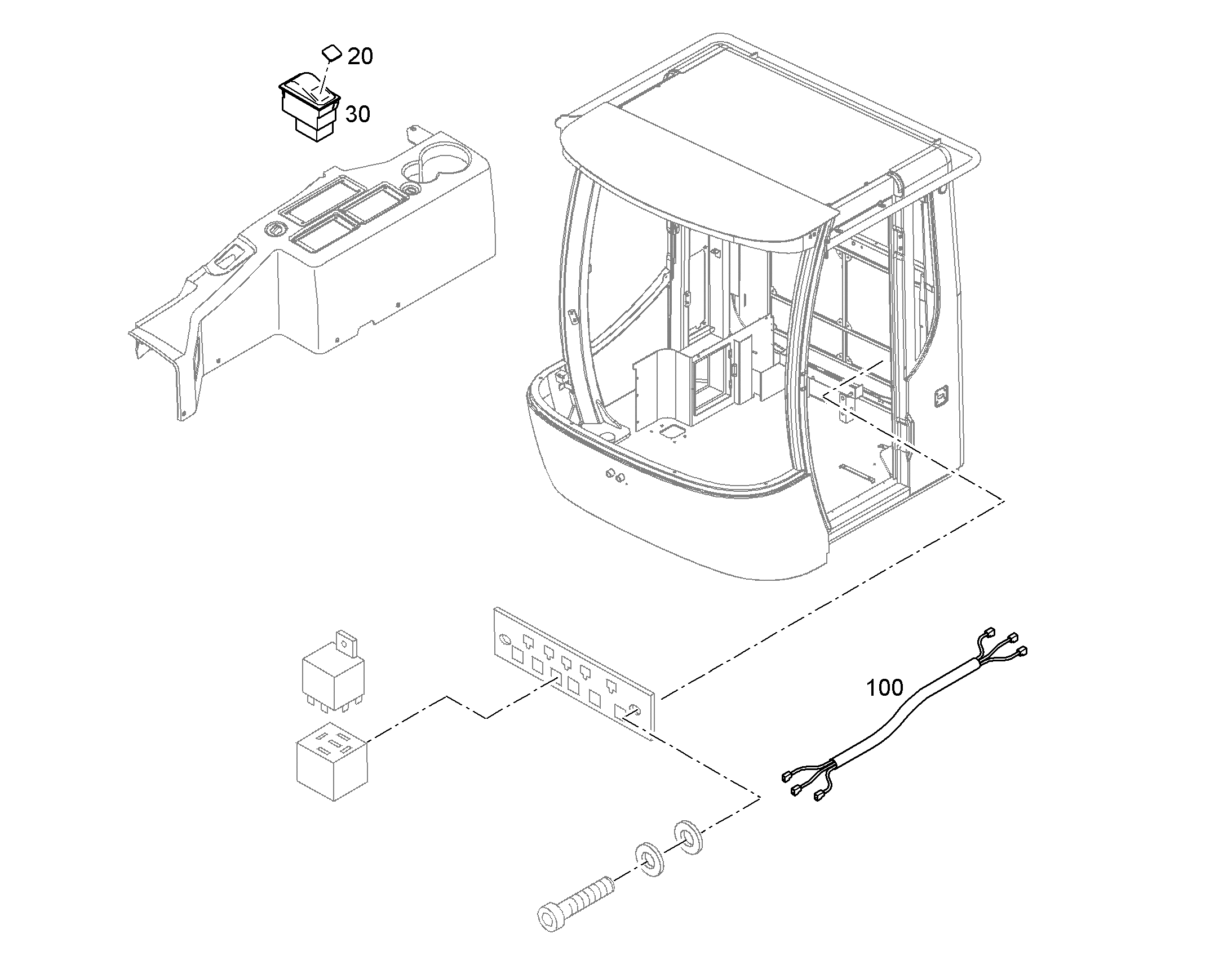 КАБ.ЖГУТ ПОДМЕТАЛЬНОЙ МАШИНЫ W283 93016638 LIEBHERR
