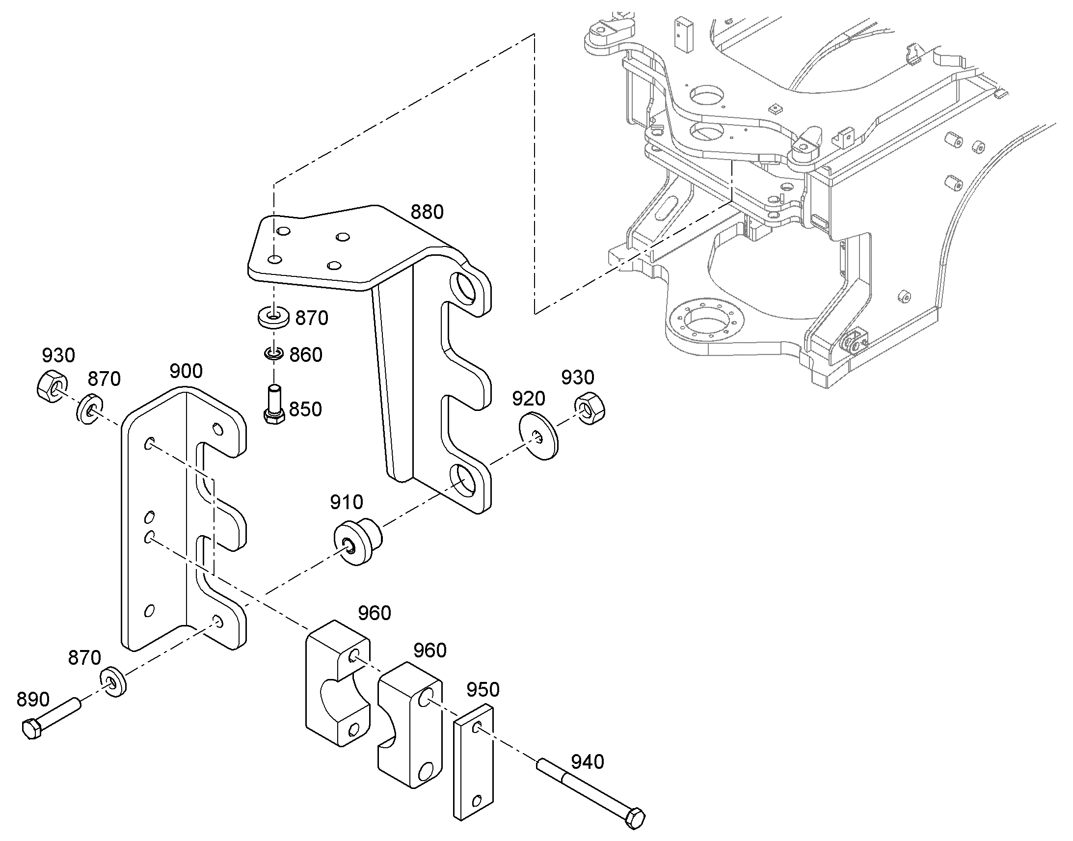 BRACKET FOR HYDR.TUBE 11373794 LIEBHERR