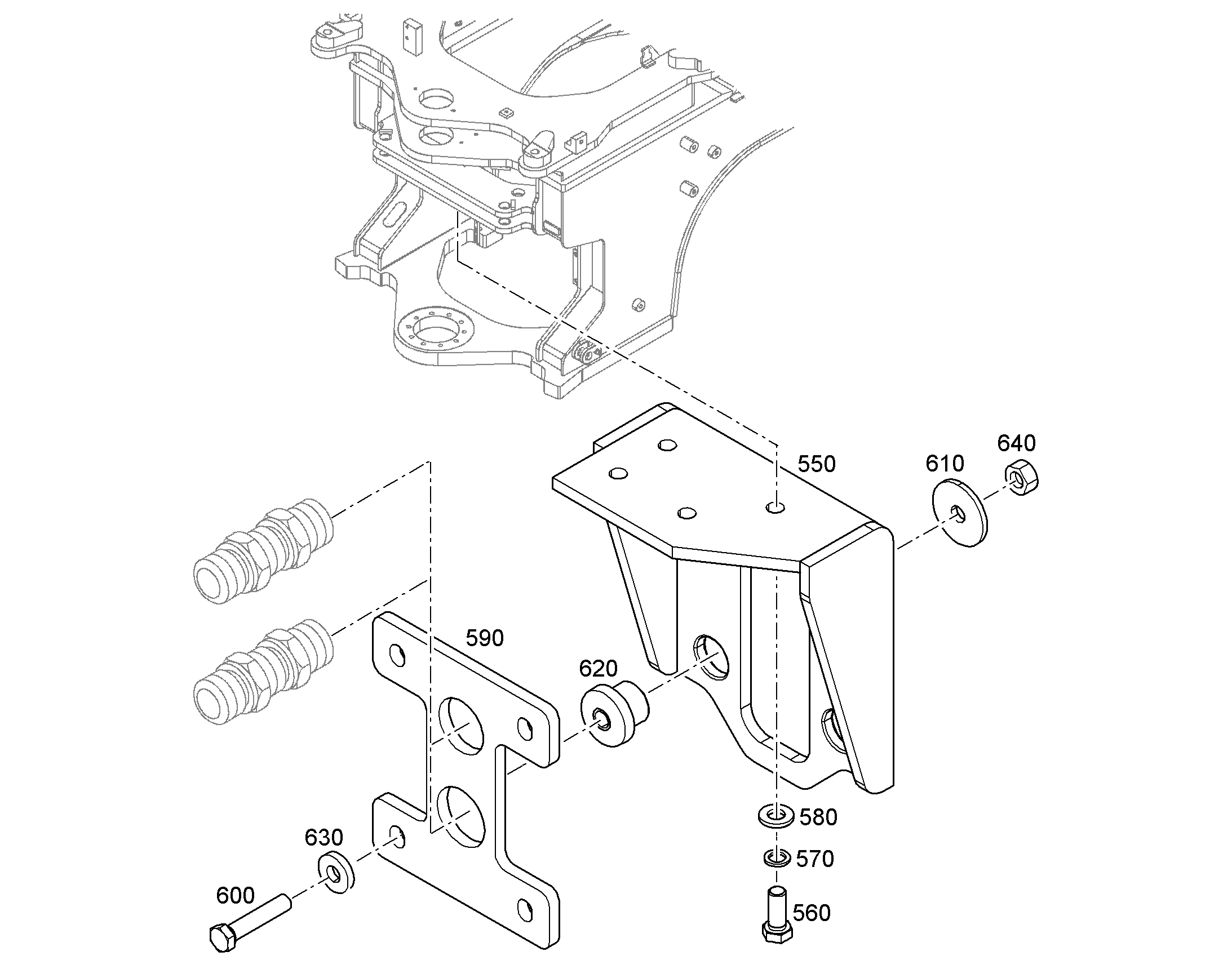 BRACKET FOR HYDR.TUBE 11372764 LIEBHERR