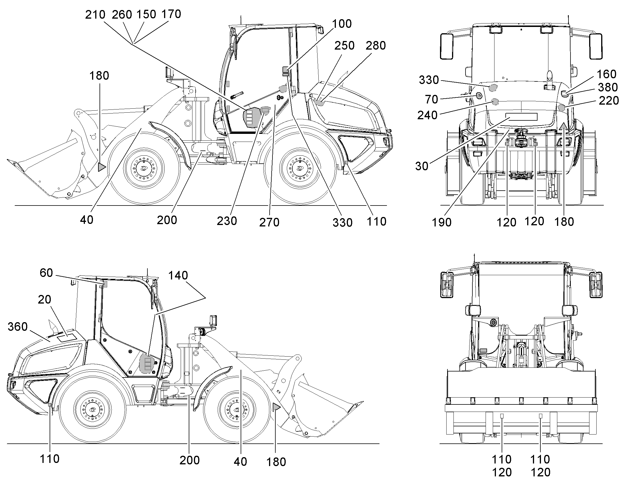 НАКЛЕЙКА ПРЕДУПРЕЖДАЮЩАЯ 200mmX175mm 12430274 LIEBHERR