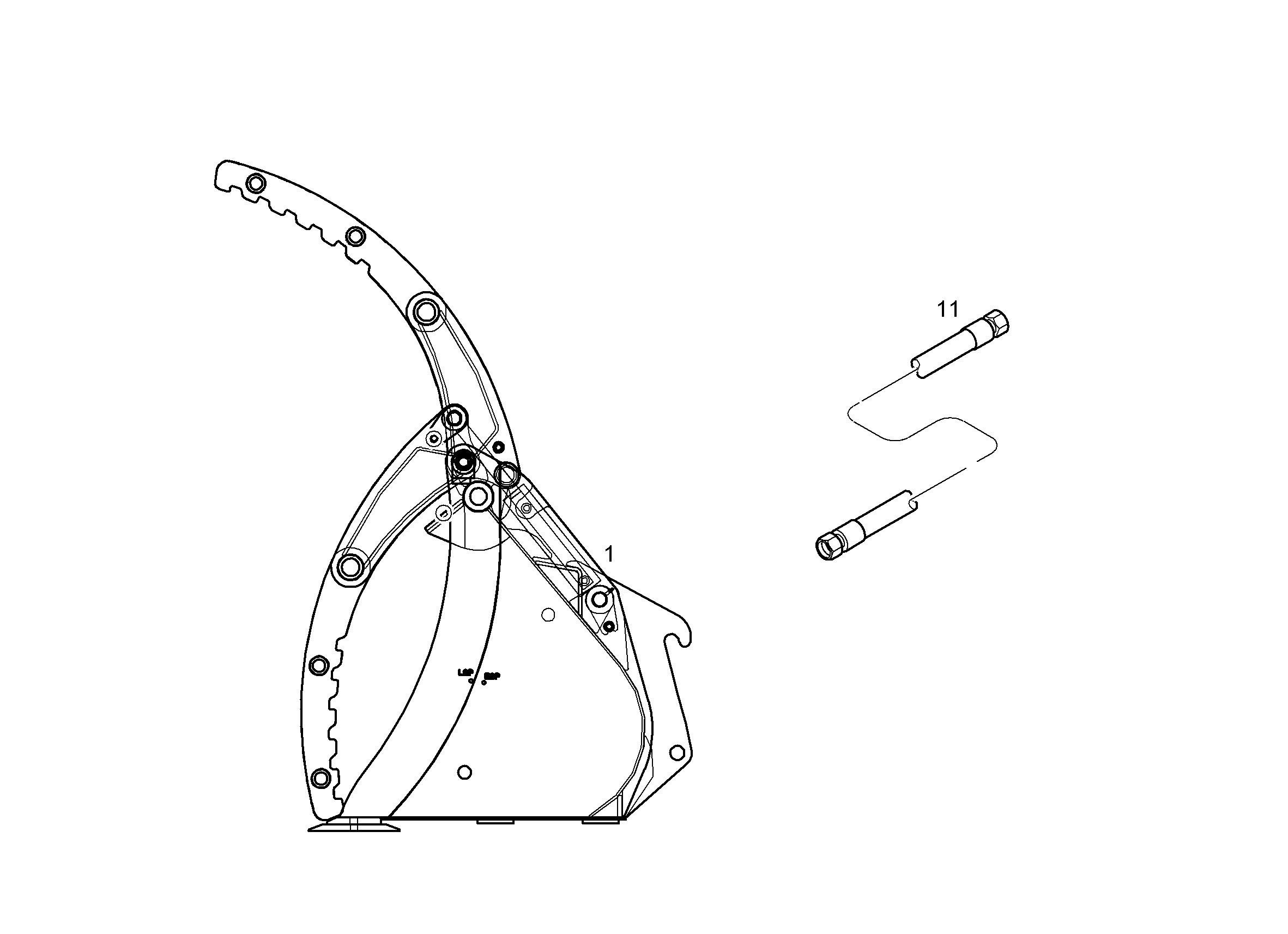 КОВШ ДЛЯ ЛEГКИХ ГРУЗОВ 2700mm 2,5m³ 11693308 LIEBHERR