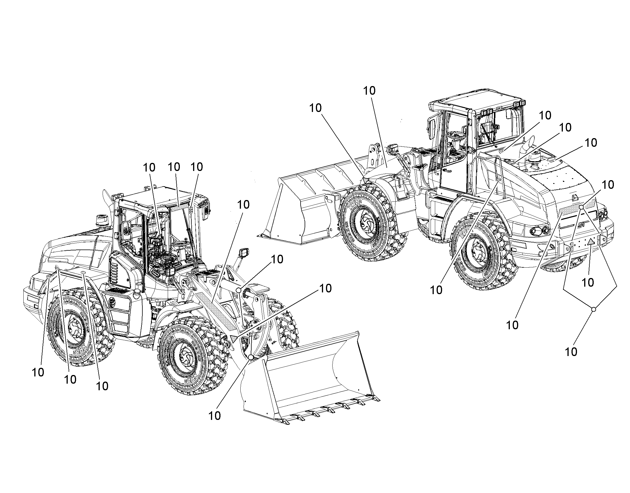 РАСПОЛОЖЕНИЕ ТАБЛИЧЕК 12406752 LIEBHERR