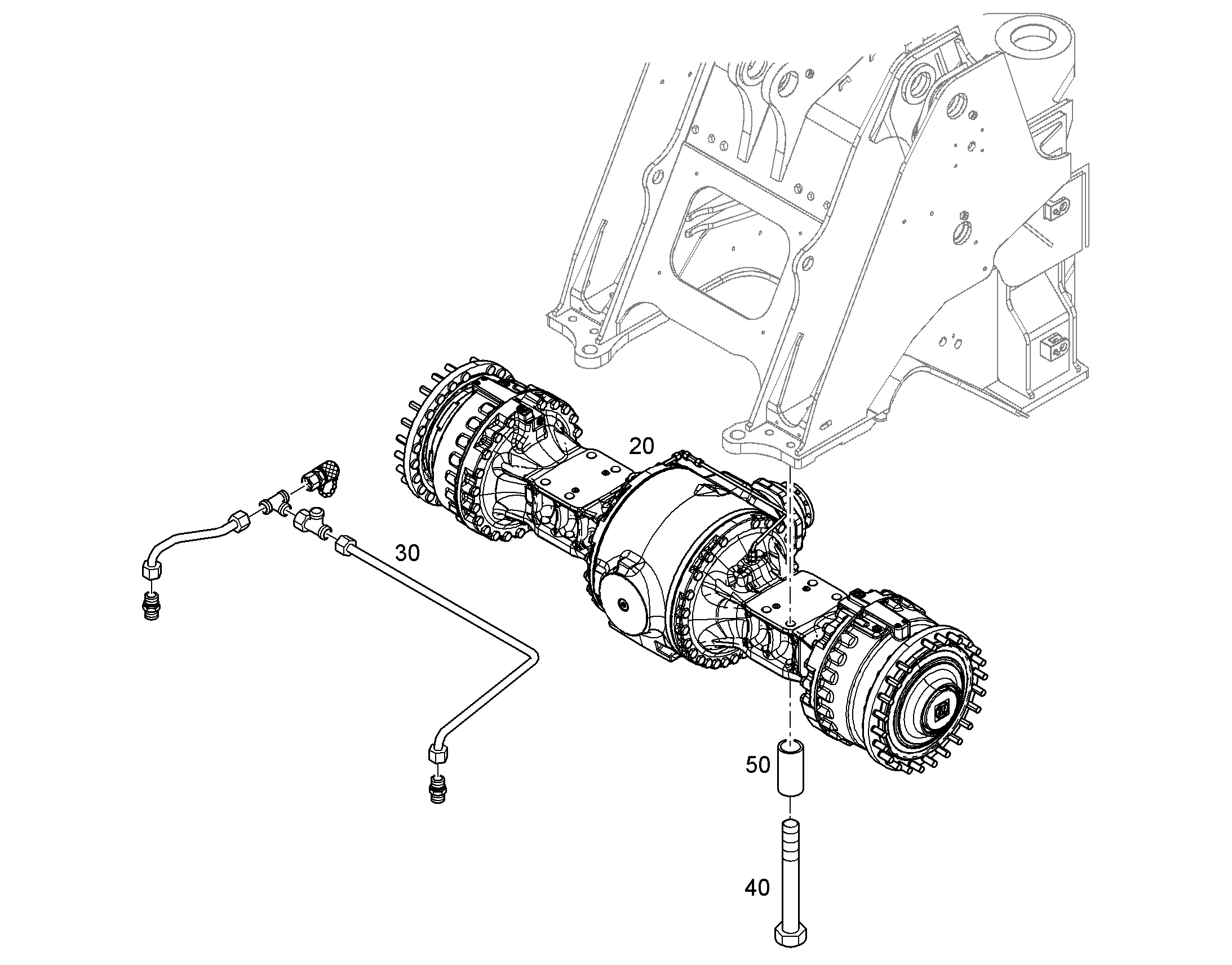 ОСЬ САТЕЛЛИТА НЕПОДВИЖНАЯ VA MT-L 3095 II 12839050 LIEBHERR
