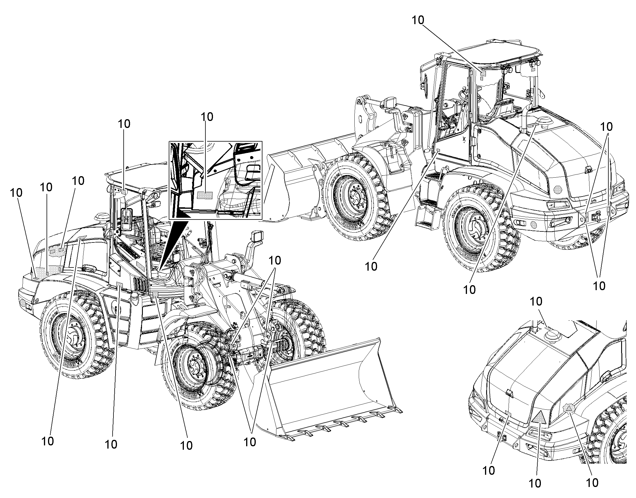 РАСПОЛОЖЕНИЕ ТАБЛИЧЕК 11407314 LIEBHERR