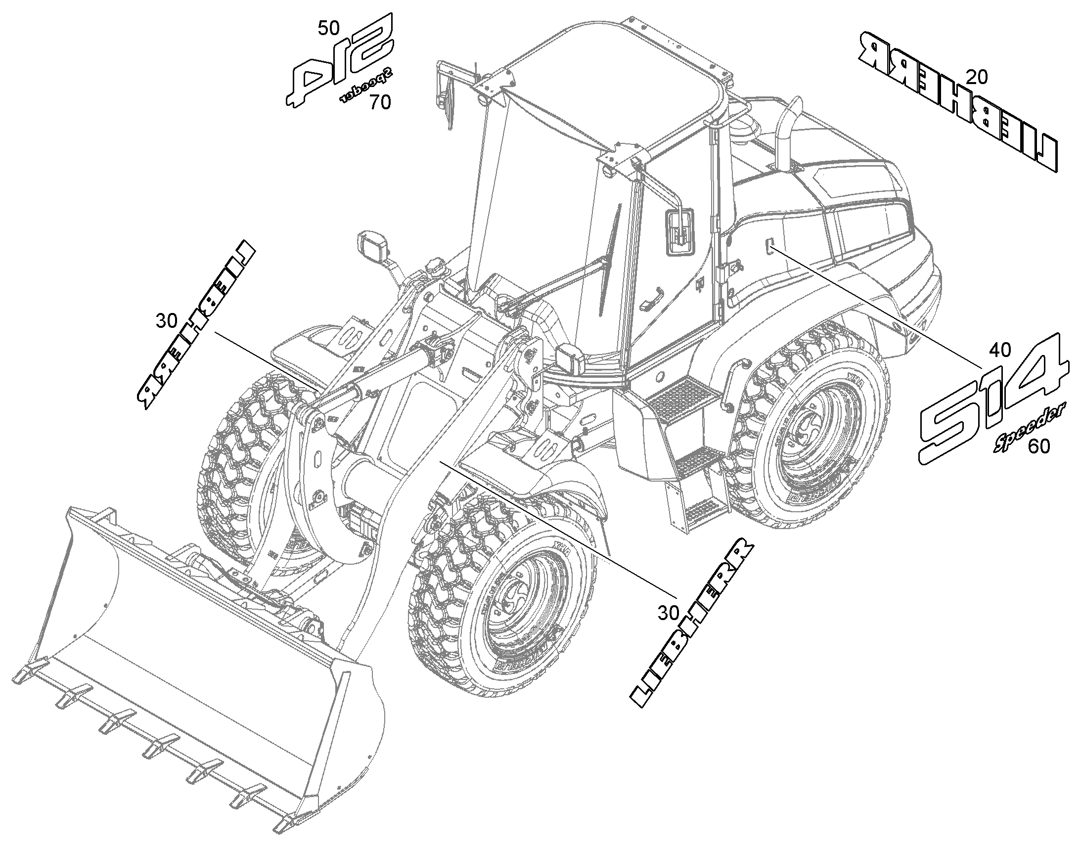 ТАБЛИЧКА SPEEDER 302mmX64mm 12420102 LIEBHERR