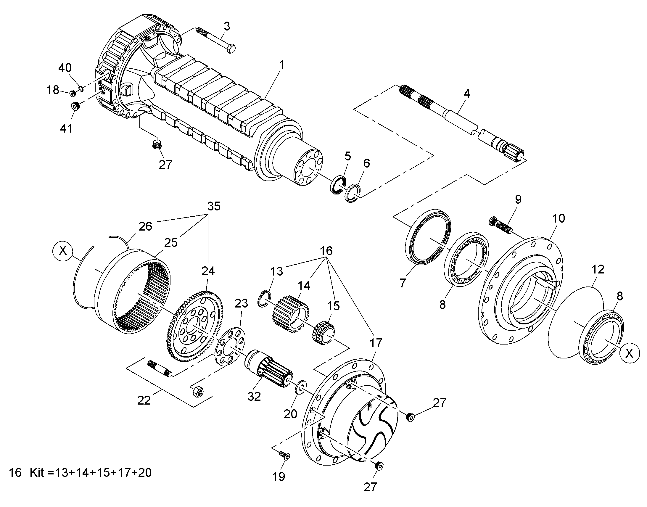КОМПЛЕКТ ДЛЯ  ПЕРЕОБОРУДОВАНИЯ 16 BOLZ. U. MUTT. 12221383 LIEBHERR