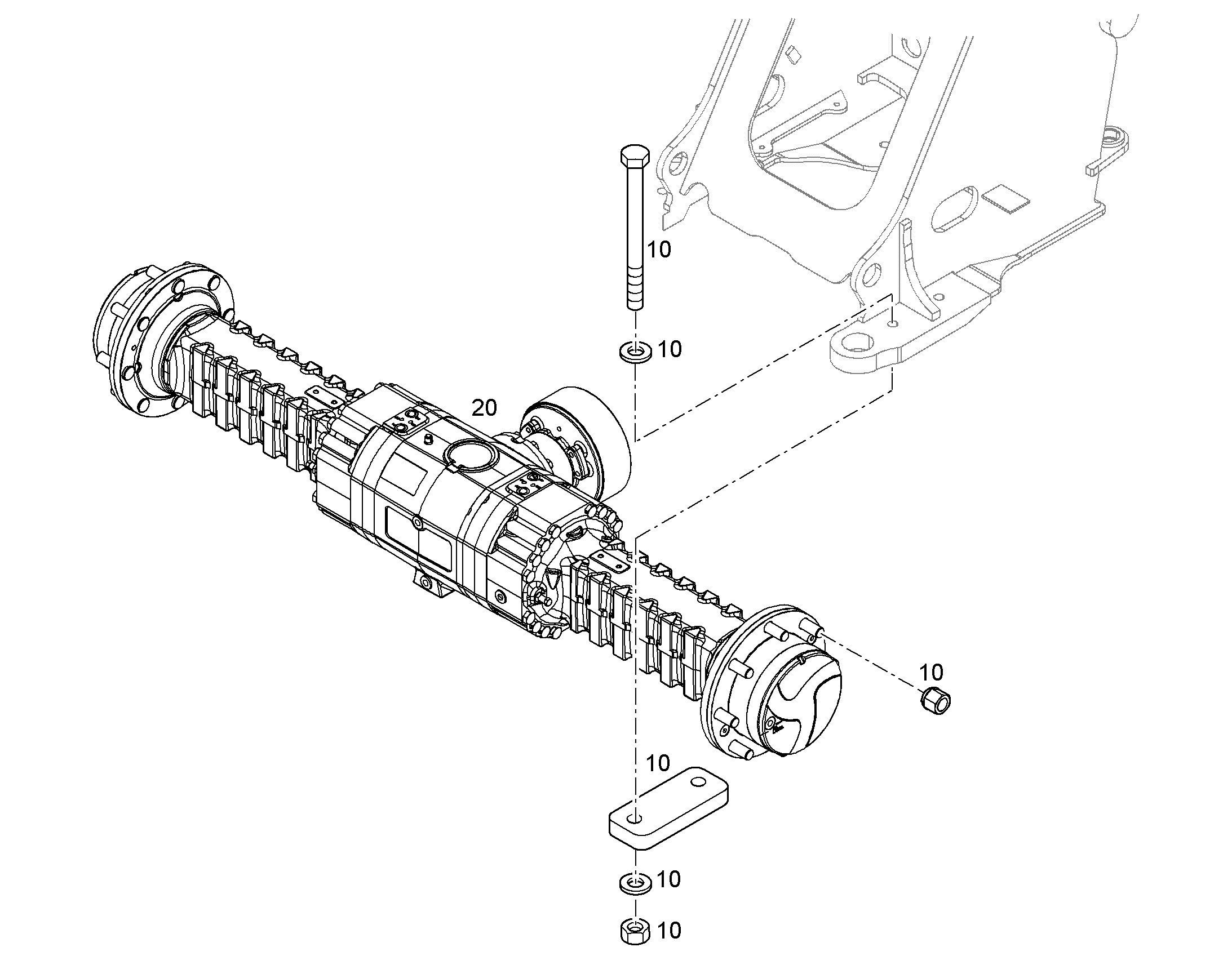 FRONT AXLE INSTALLATION 12416247 LIEBHERR