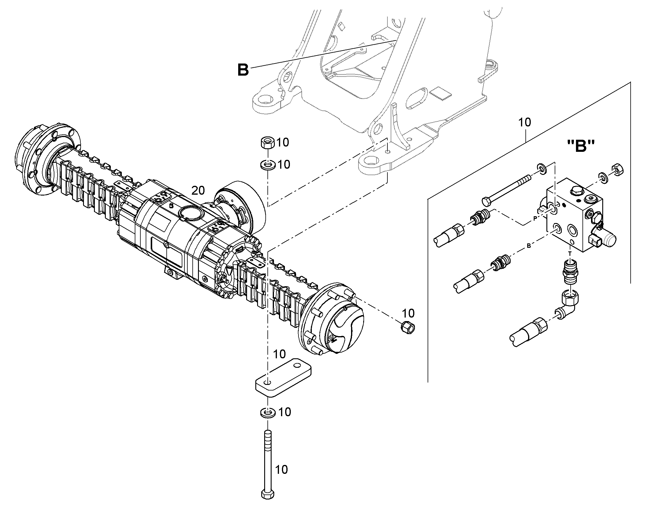 FRONT AXLE INSTALLATION 12441314 LIEBHERR