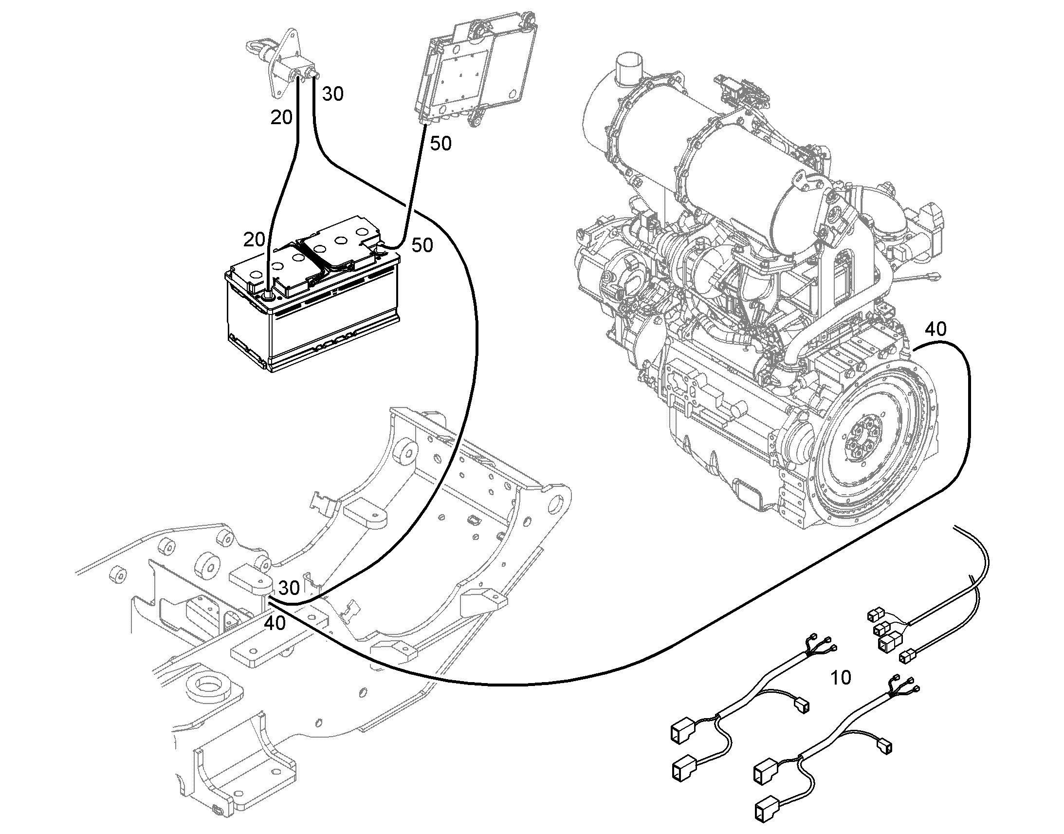 КОМПЛЕКТ КАБЕЛЕЙ МАССЫ 12474166 LIEBHERR