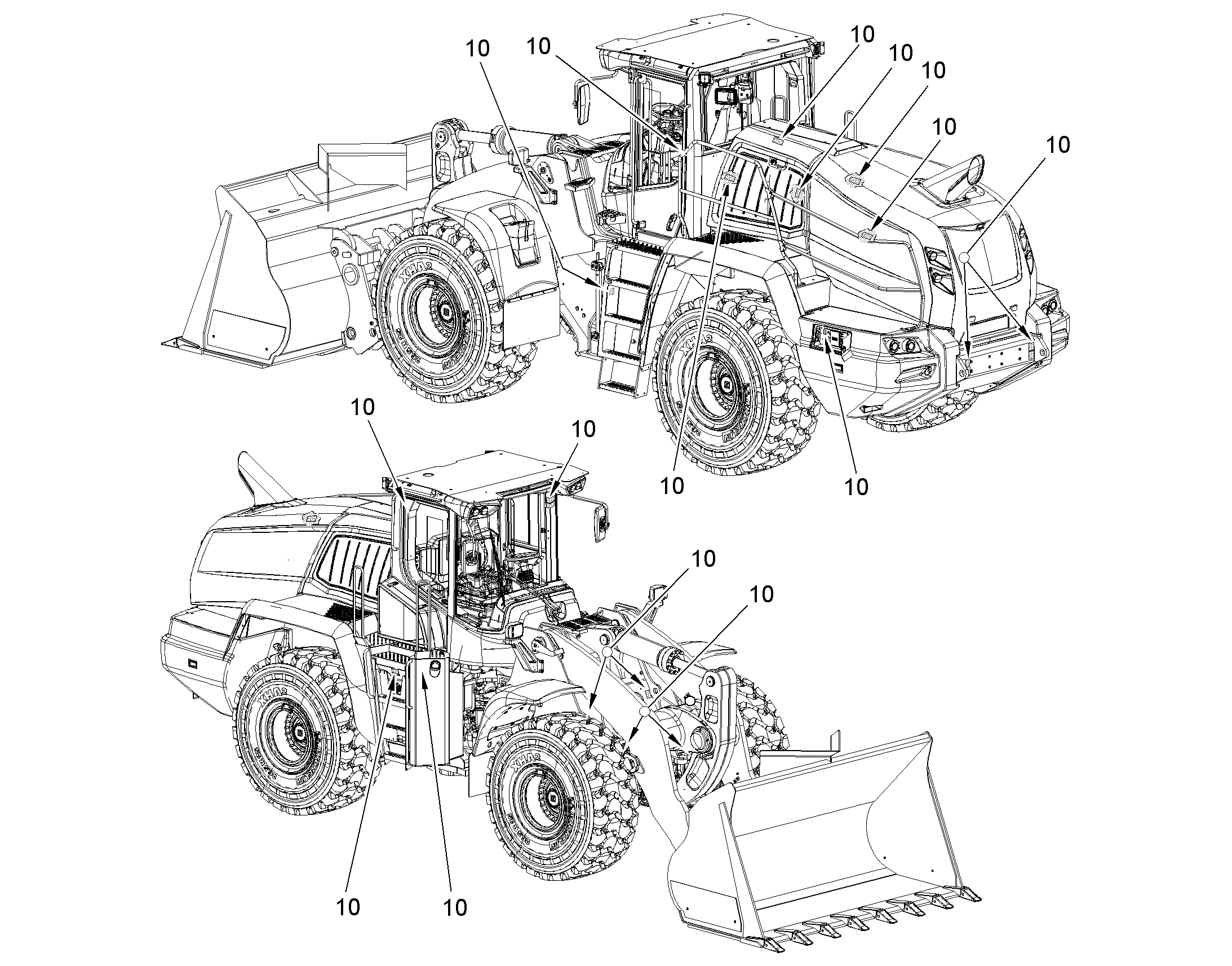 РАСПОЛОЖЕНИЕ ТАБЛИЧЕК 12429526 LIEBHERR
