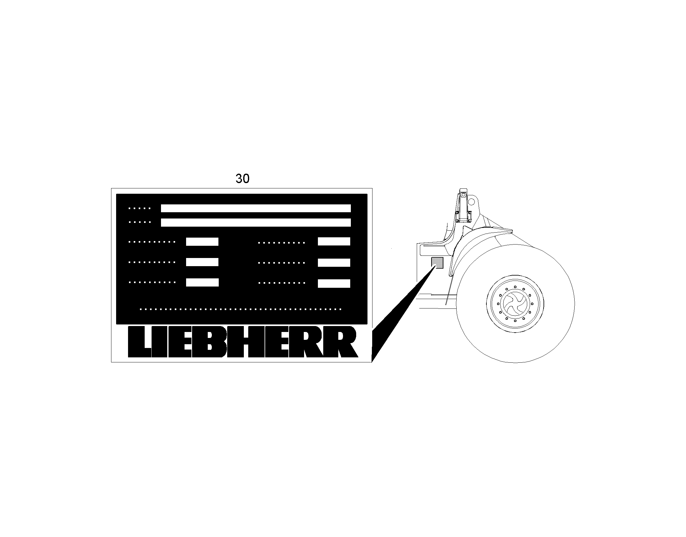 ТИПОВАЯ ТАБЛИЧКА TYPENSCHILD 150mmX100mm 11353030 LIEBHERR