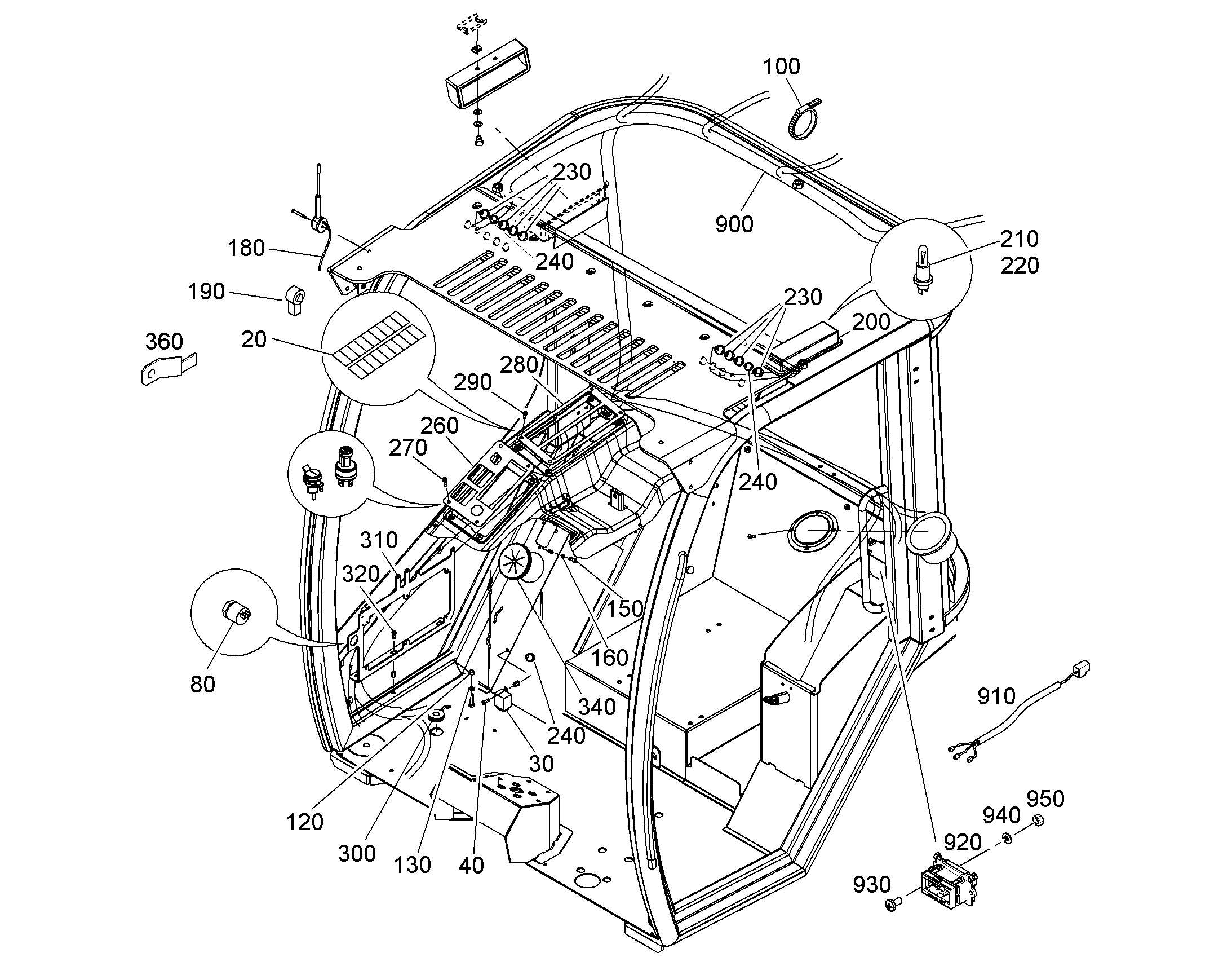 КОМПЛЕКТ КАБЕЛЕЙ КАБИНЫ W157 13436638 LIEBHERR
