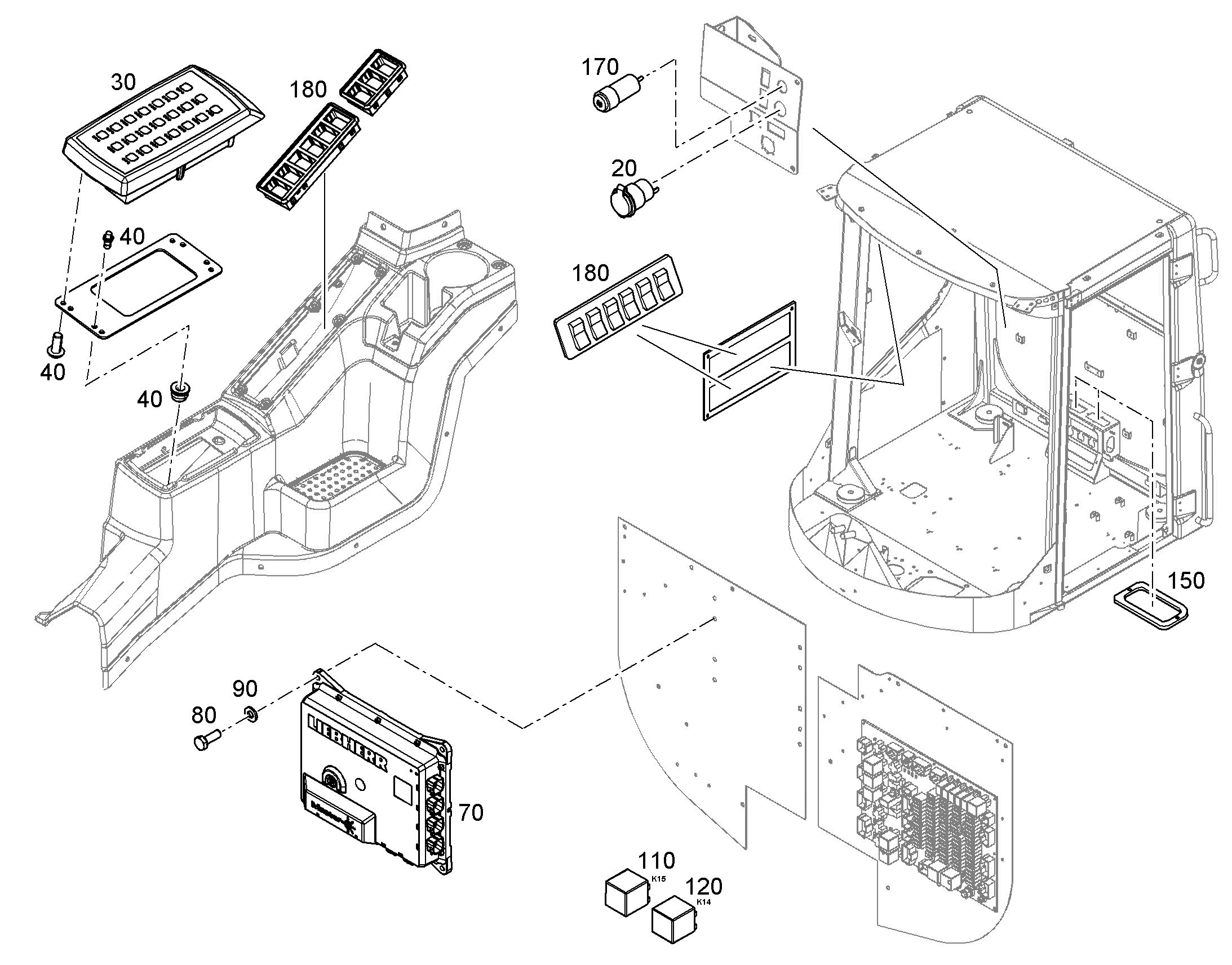 ПЕРЕКЛЮЧАТЕЛЬ В СБОРЕ 12847283 LIEBHERR