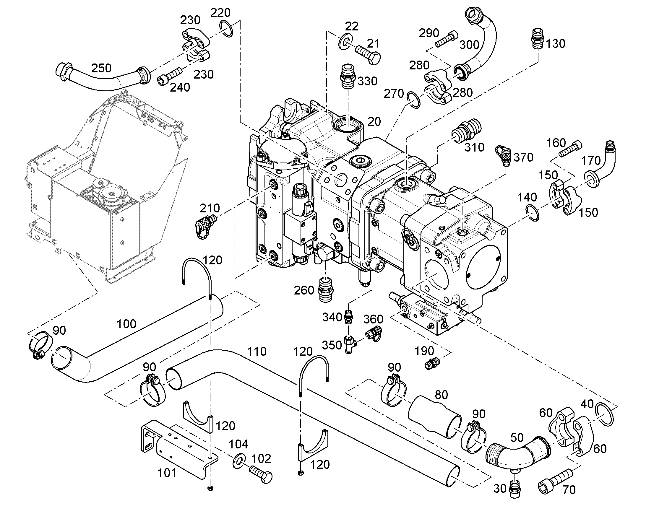 НАСОС ДВУХПОЛОСТНЫЙ A4VG145+A11VO95 12240656 LIEBHERR