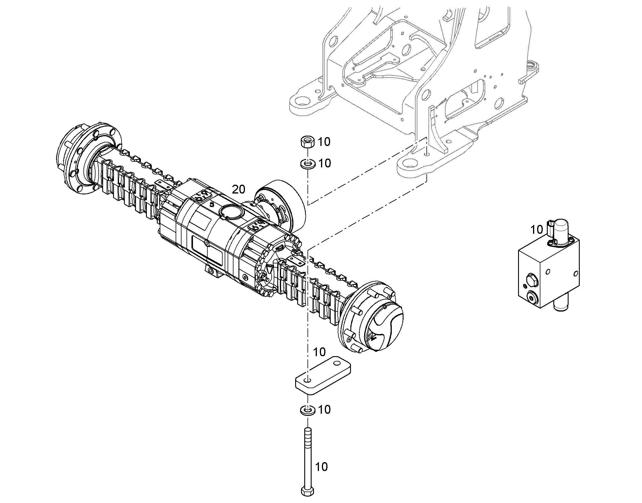FRONT AXLE INSTALLATION 12872805 LIEBHERR