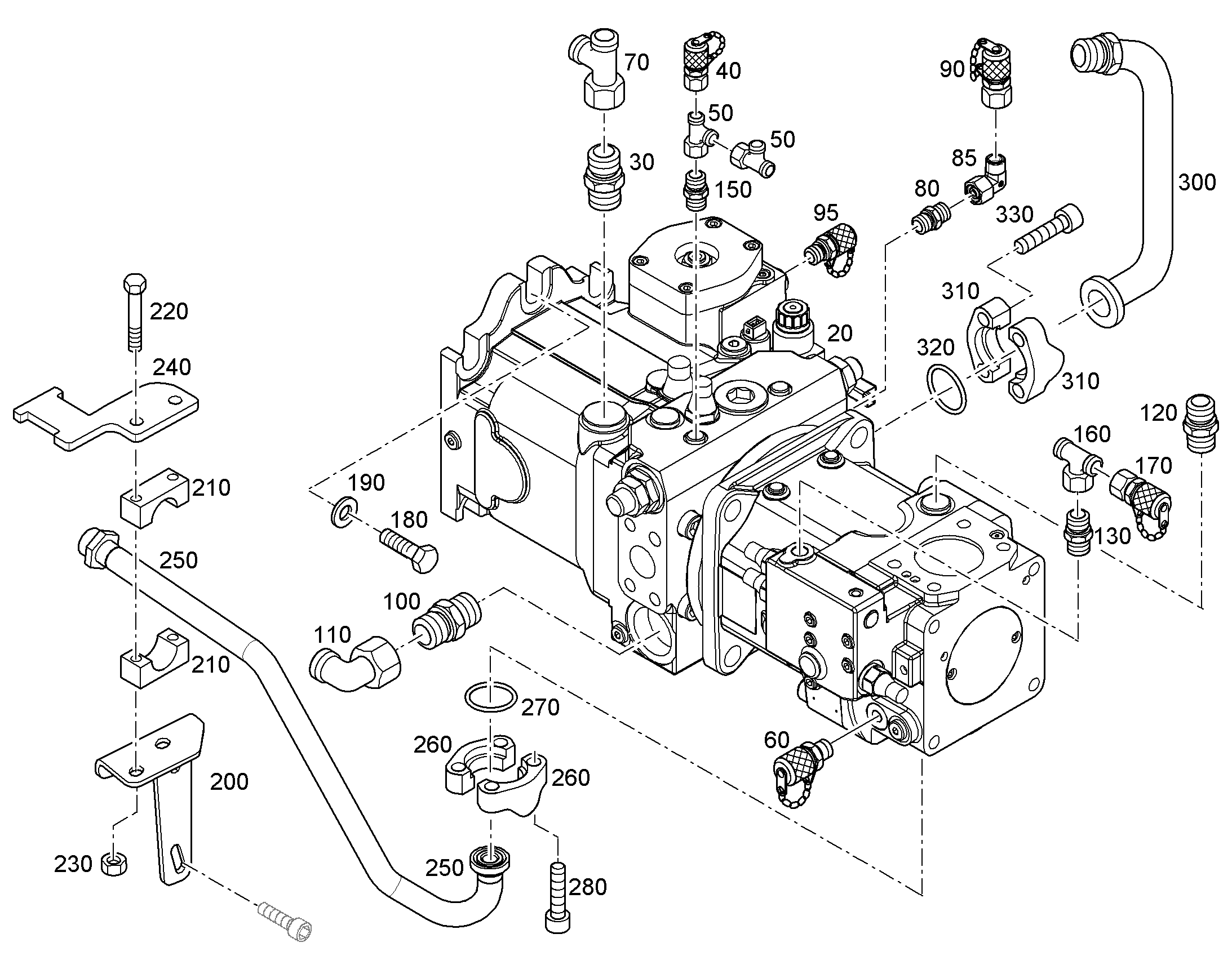 НАСОС ДВУХПОЛОСТНЫЙ A4VG+A11VO 105+75cm³/U 12238669 LIEBHERR