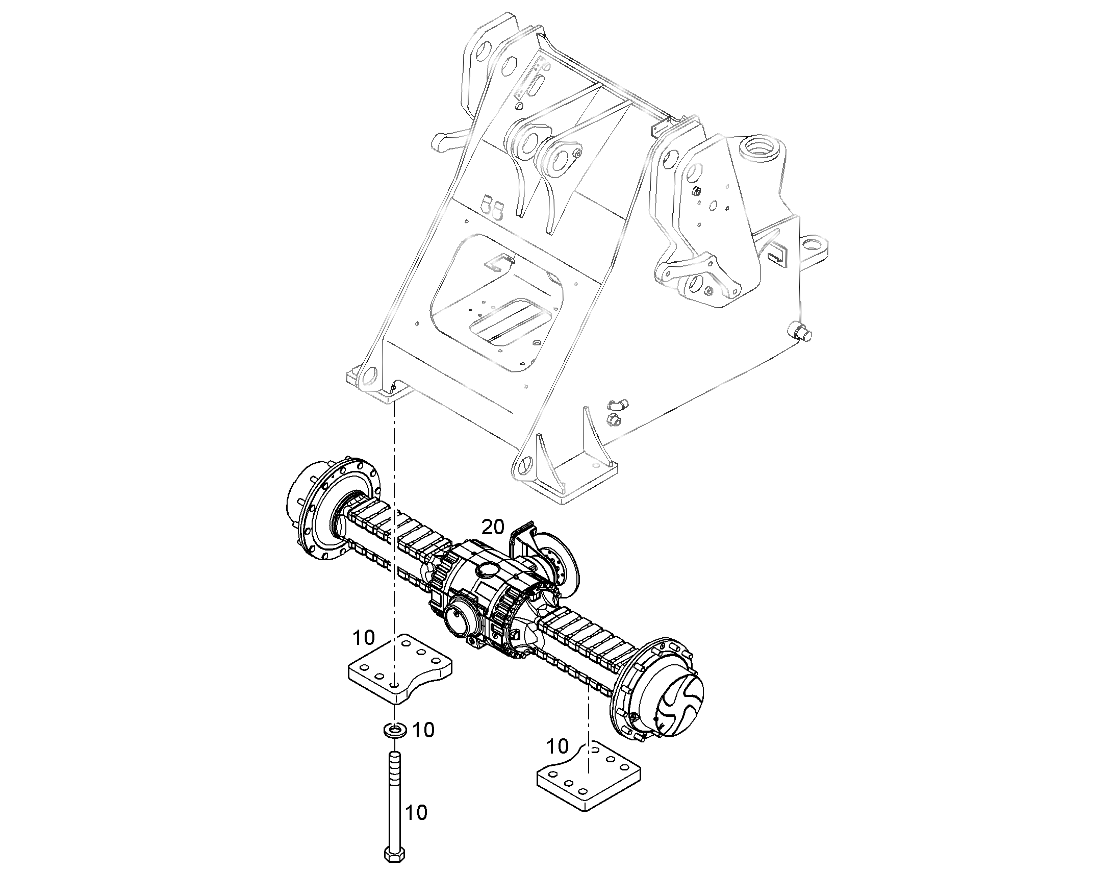 FRONT AXLE INSTALLATION 12844265 LIEBHERR
