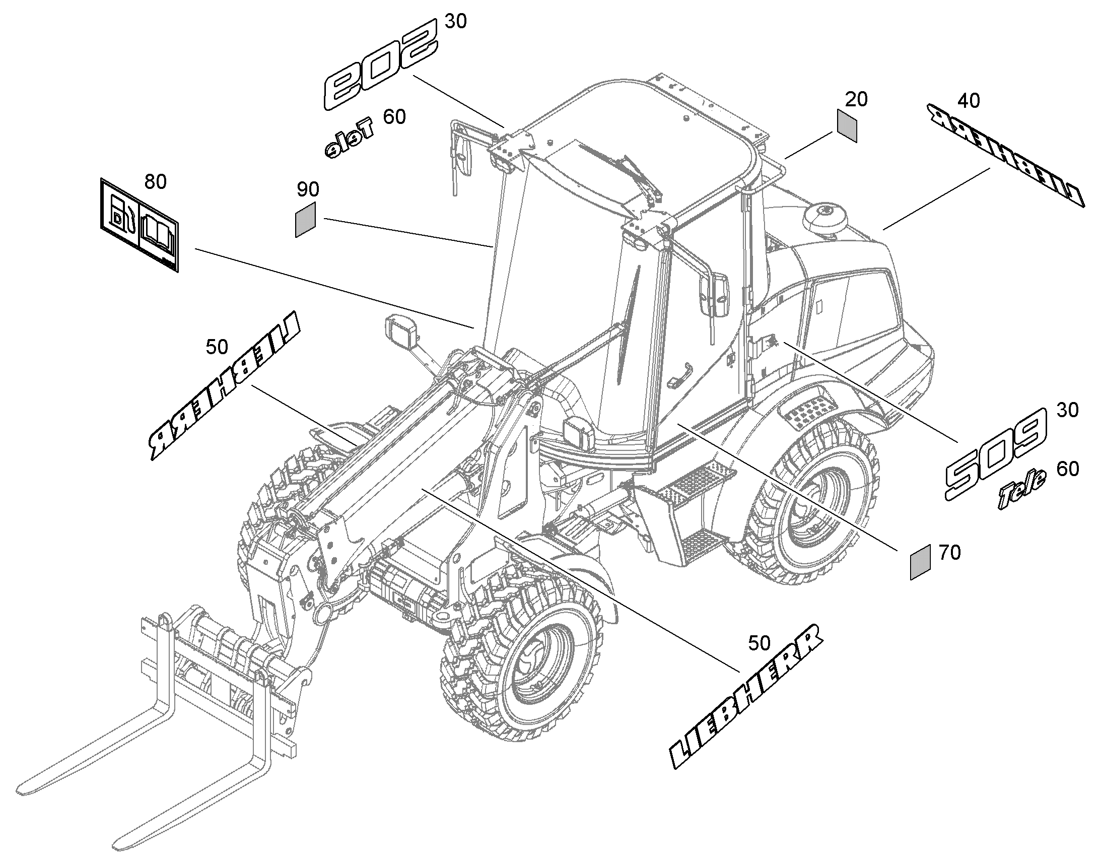 ТАБЛИЧКА Tele 12923684 LIEBHERR