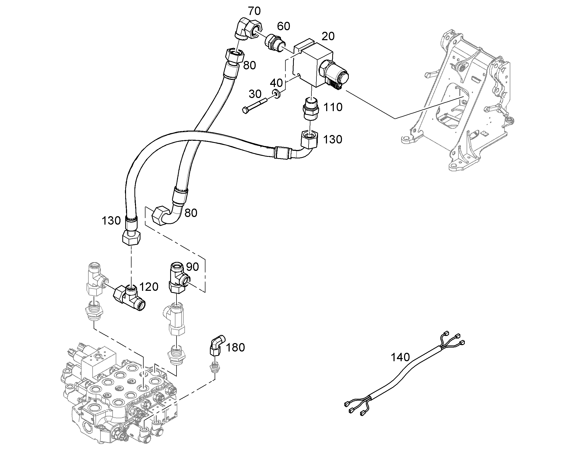 WIRE HARNESS PRESSURELESS RTN 12970072 LIEBHERR