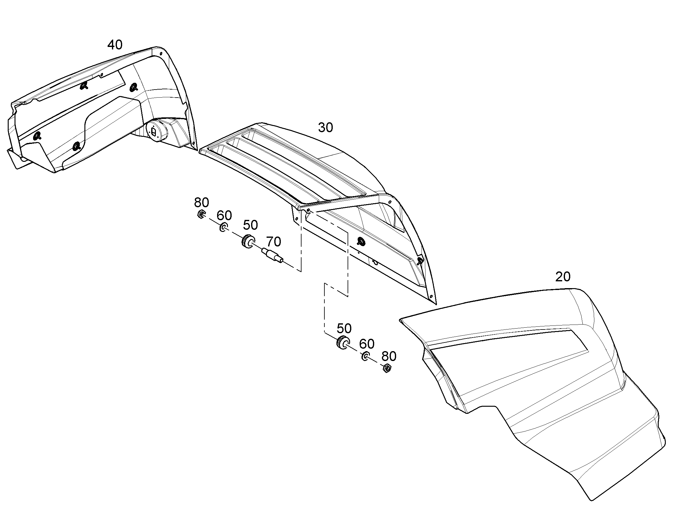 BONNET RIGHT CPL. 12478016 LIEBHERR