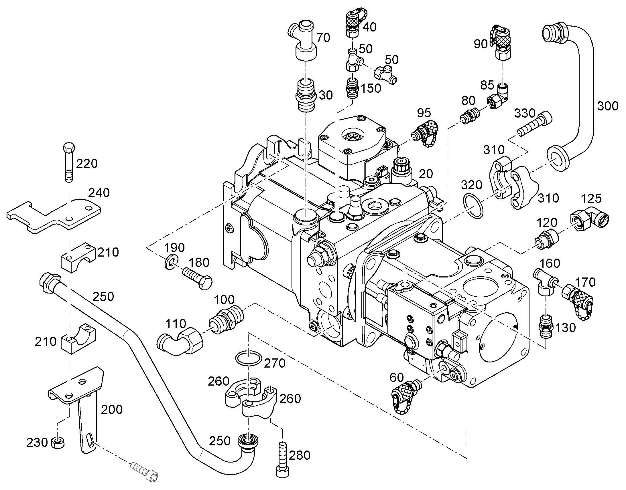 НАСОС ДВУХПОЛОСТНЫЙ A4VG+A11VO 90+75cm³/U 13427535 LIEBHERR