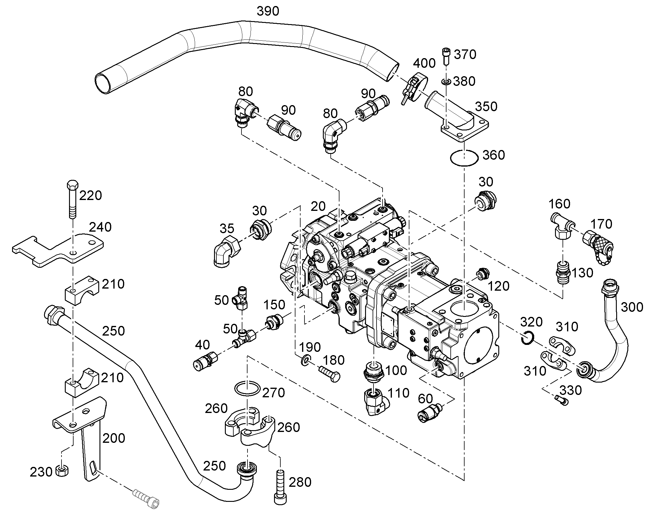 НАСОС ДВУХПОЛОСТНЫЙ A4VG+A11VO 110+95cm³/U 13426595 LIEBHERR