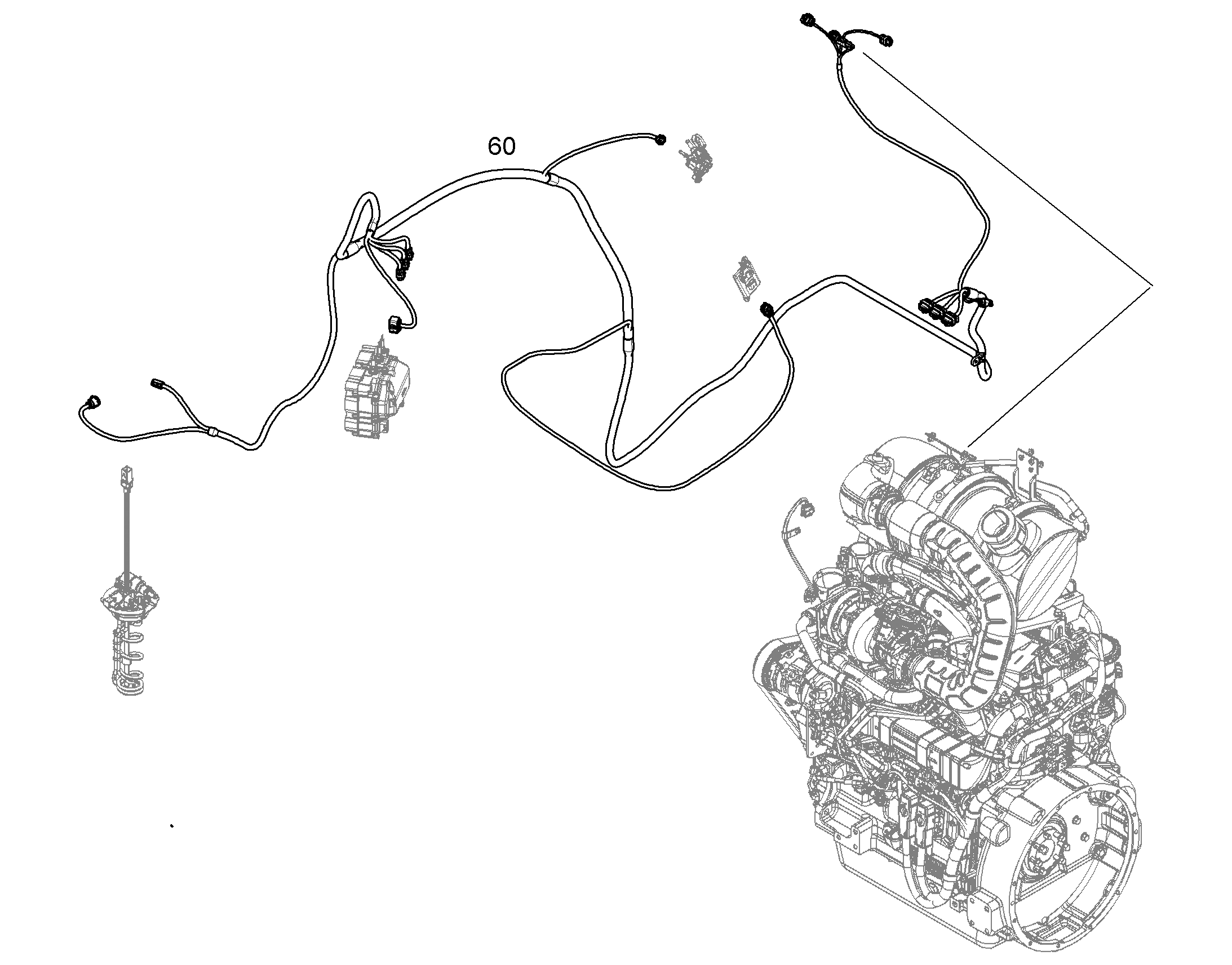 КОМПЛ.КАБЕЛЕЙ ОБРАБОТКА ОГ W176b 13447641 LIEBHERR