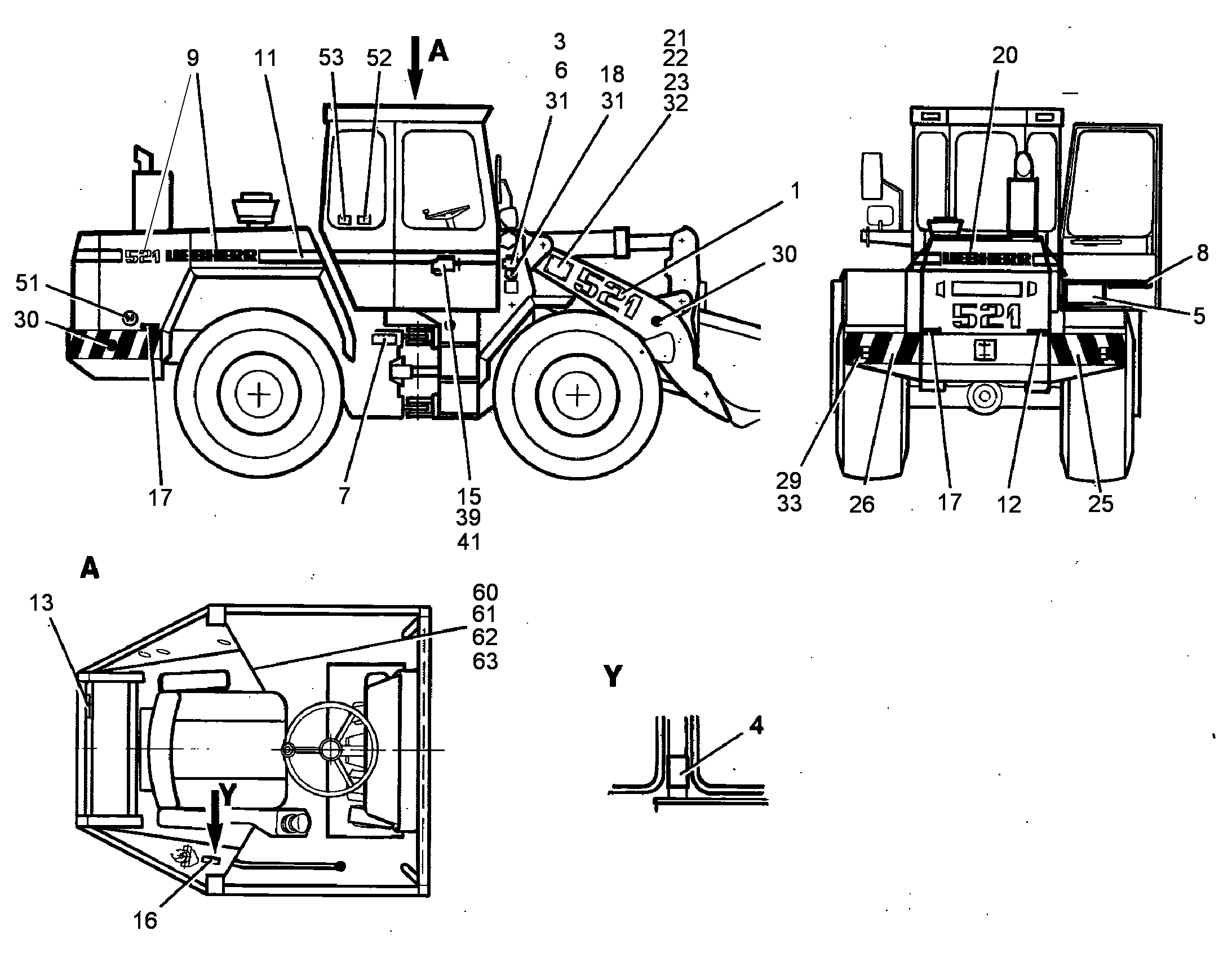 НАКЛЕЙКА 'ЗВУКОВОЕ ДАВЛЕНИЕ' 76 Lpa 90mmX100mm 9353563 LIEBHERR