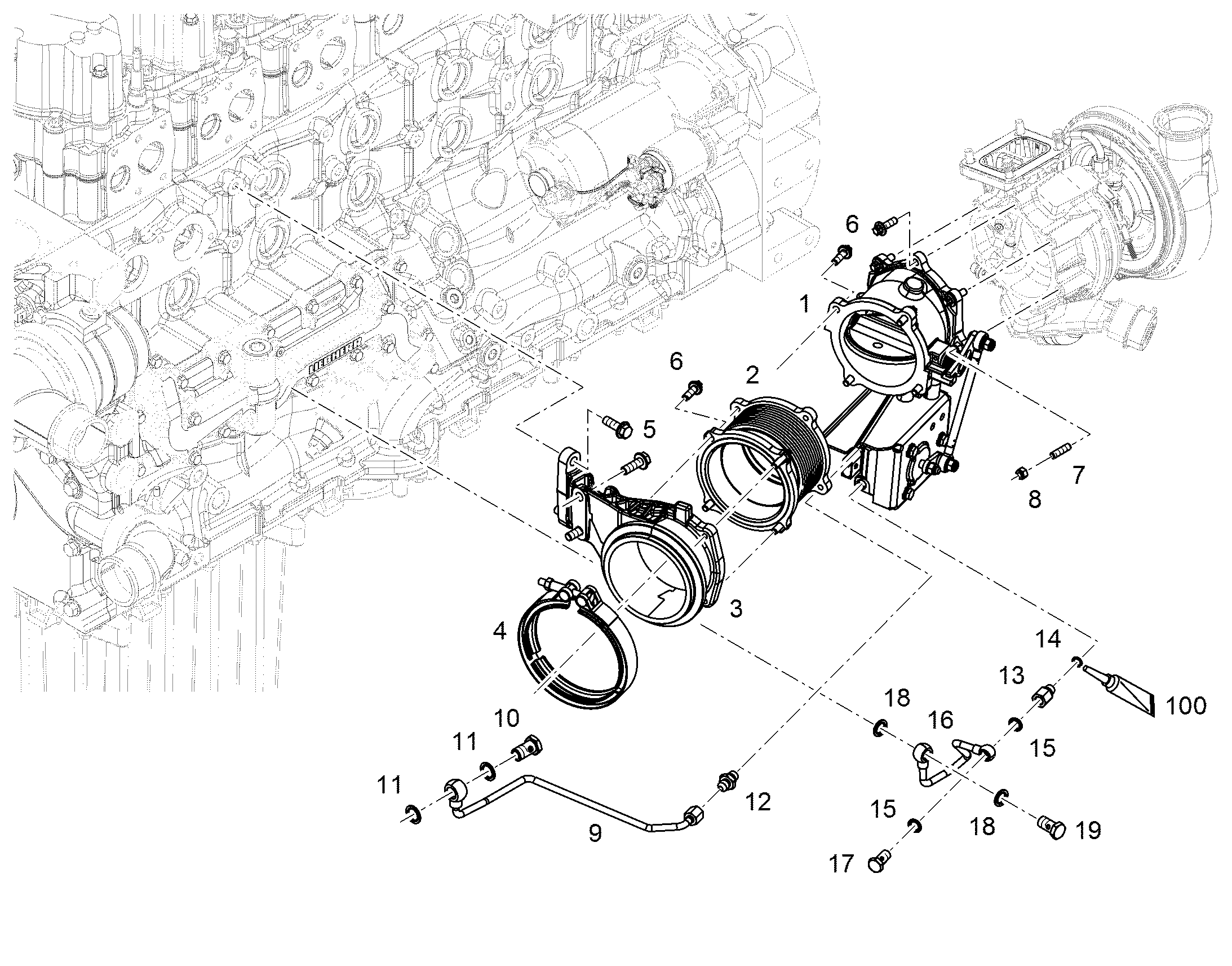 ЗАСЛОНКА ВЫХЛОПНОЙ ТРУБЫ L=110MM 12983605 LIEBHERR