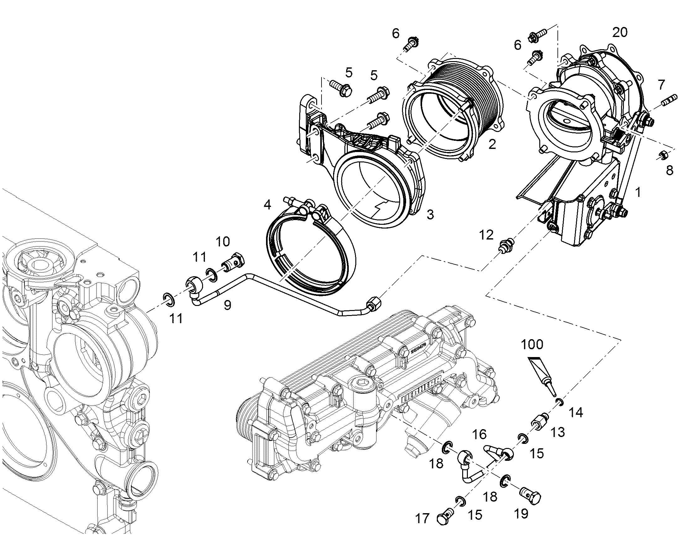 ЗАСЛОНКА ВЫХЛОПНОЙ ТРУБЫ L=90MM 12983606 LIEBHERR