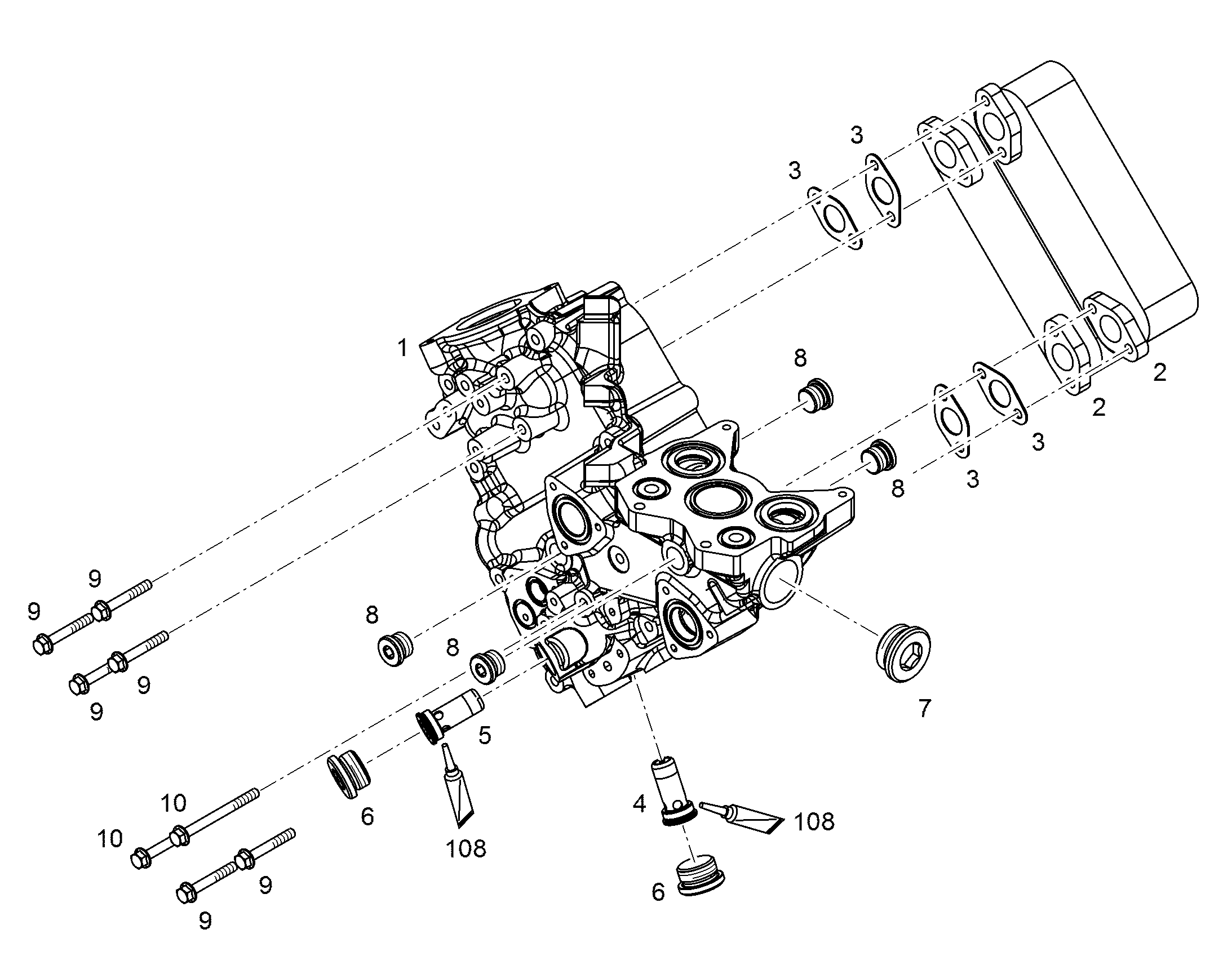 КОРПУС ОХЛАДИТЕЛЯ МАСЛА 10152387 LIEBHERR