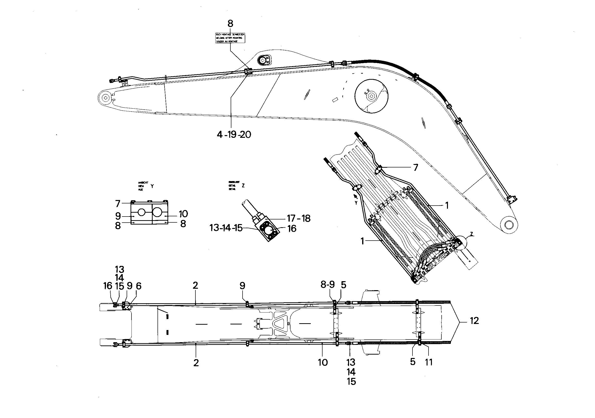 ПРОВОДКА МОНТАЖ AHS 9864364 LIEBHERR