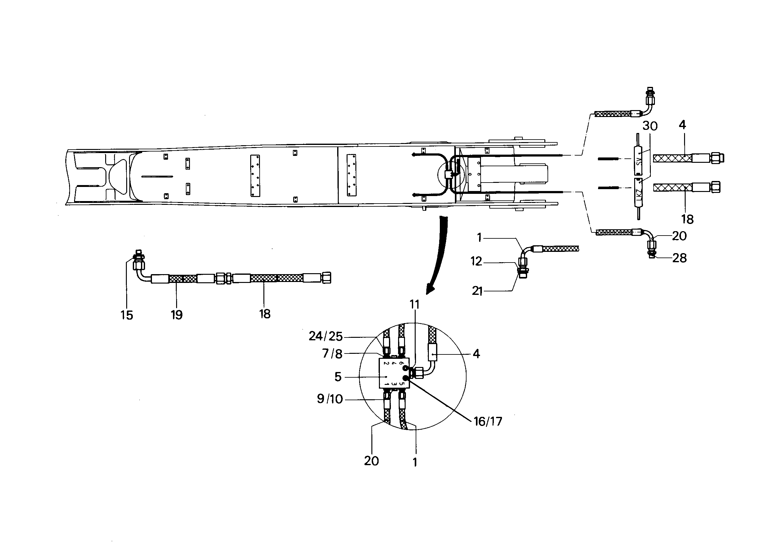 ШЛАНГ МАСЛЯНЫЙ 5X400 5612822 LIEBHERR