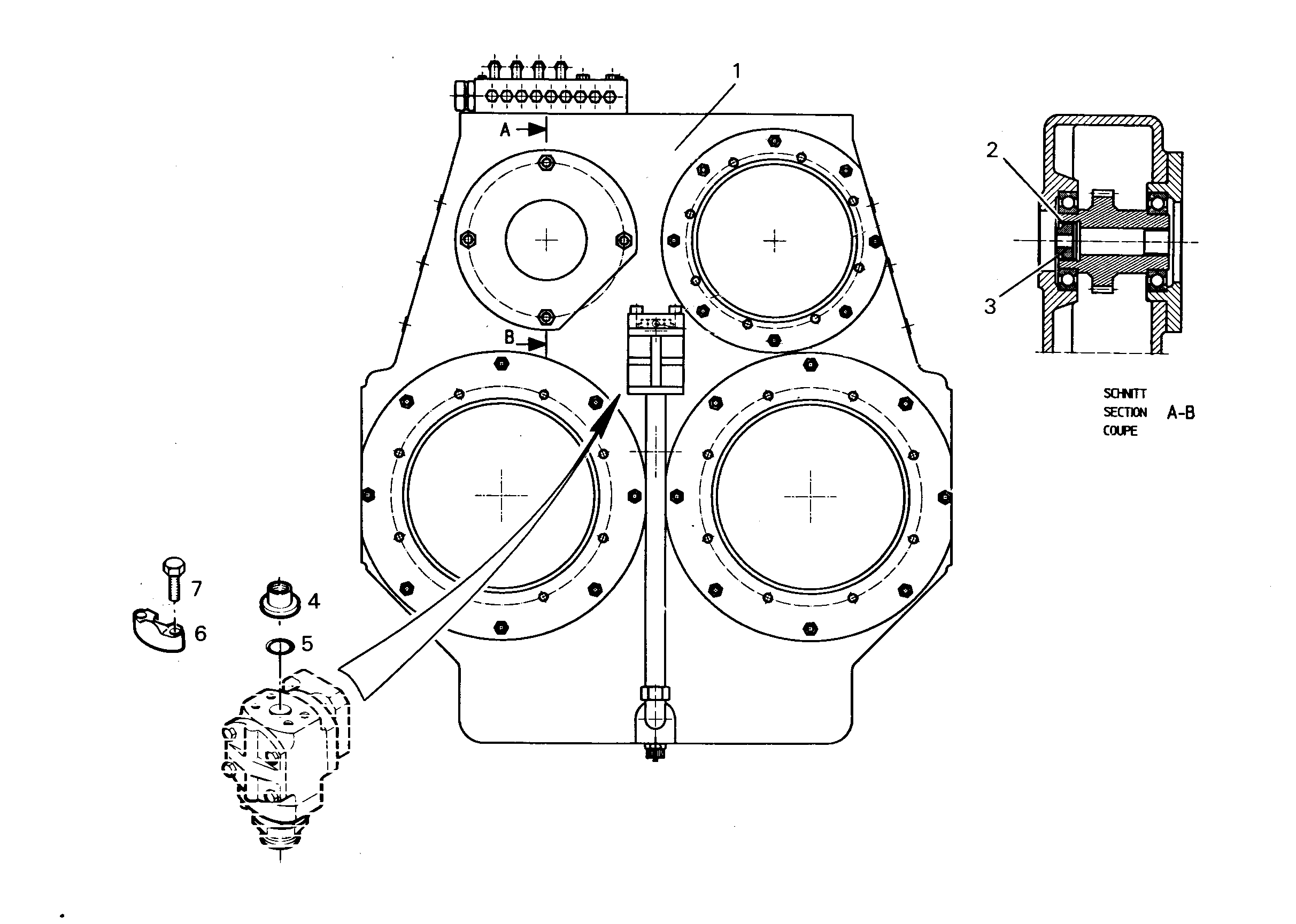 КОРОБКА НАСОСА РАЗДАТОЧНАЯ 2,375/1/1,781 5610875 LIEBHERR