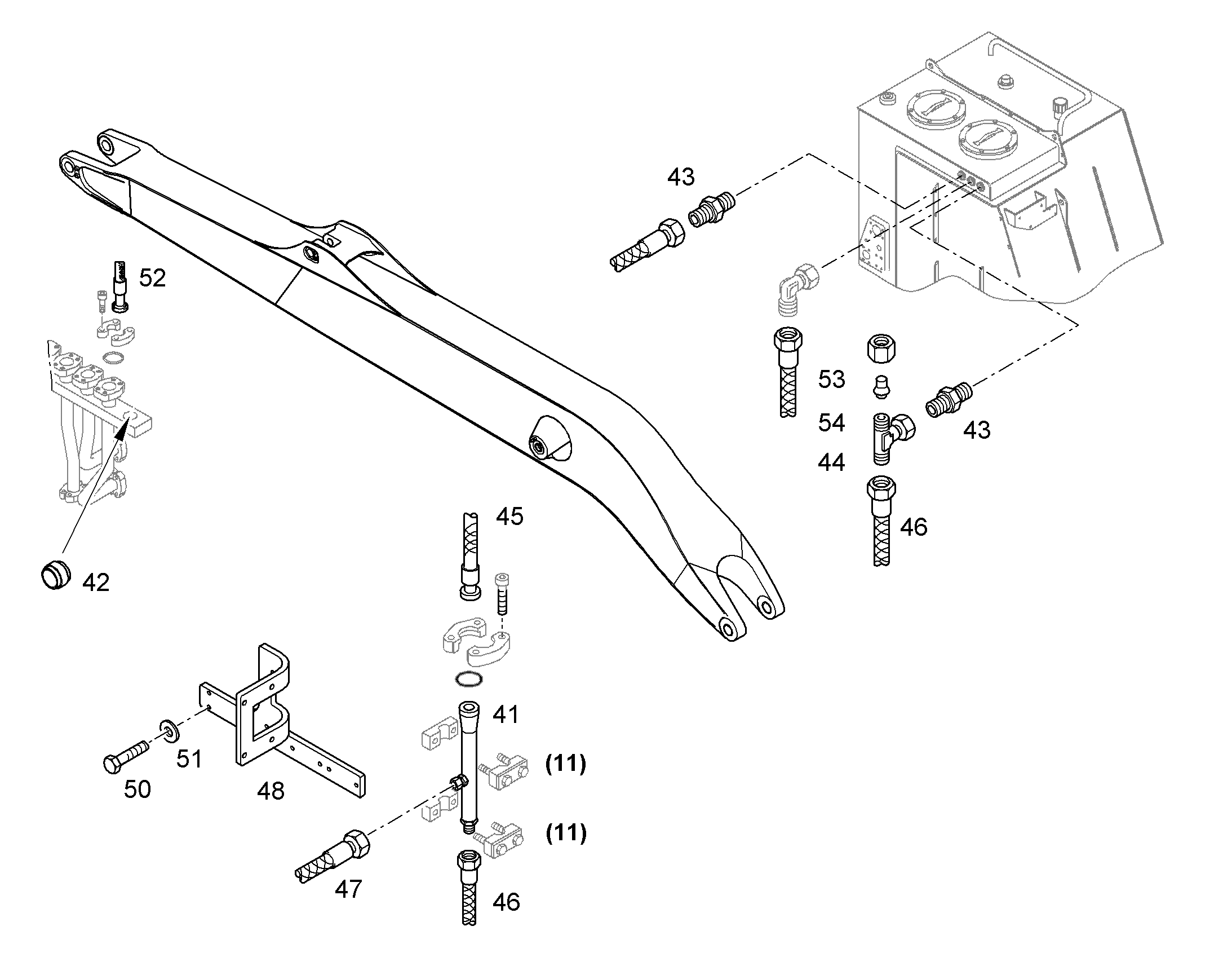 ШЛАНГ 40X3500 10491467 LIEBHERR