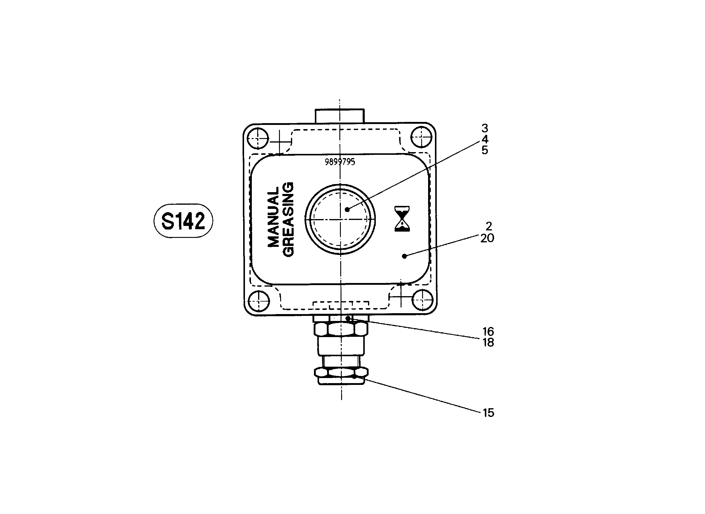 ЭТИКЕТКА MANUAL GREASING 74mmX54mm 9899795 LIEBHERR