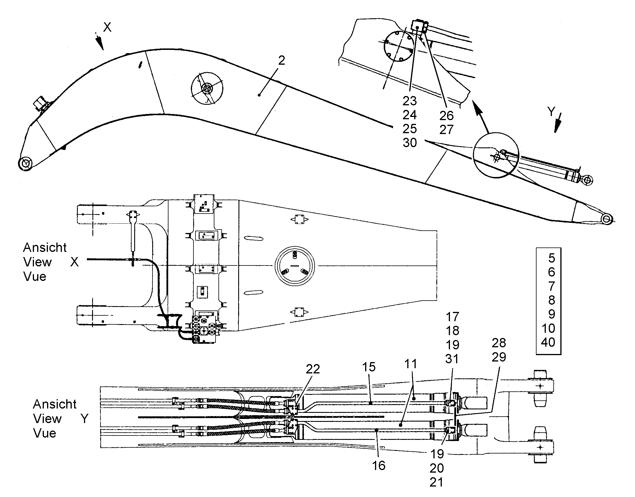 ШЛАНГИ ПОВ. ПЛАТФ.-МОНОБЛОКА 9808016 LIEBHERR