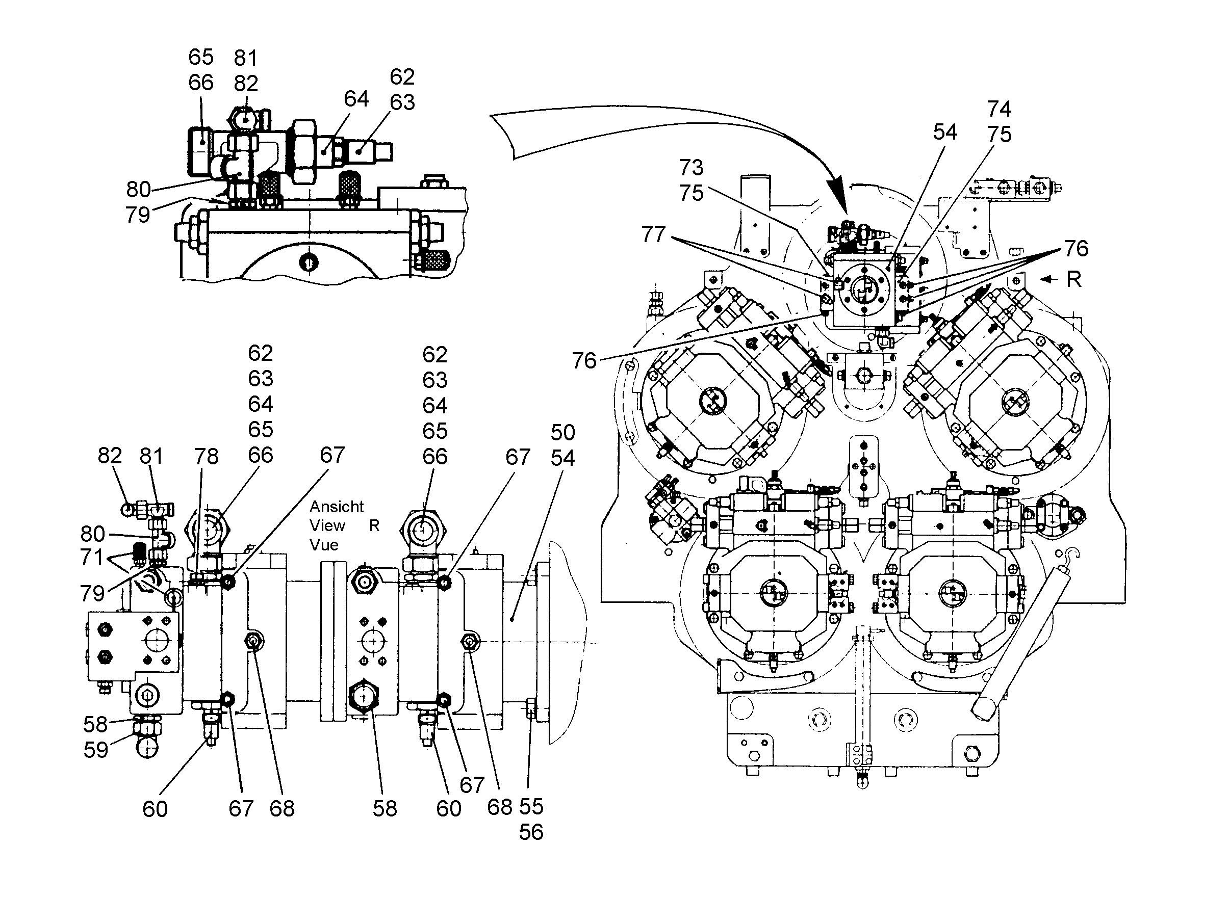 НАСОС МЕХАНИЗМА ПОВОРОТА A4VG+A4VG 180+180cm³/U 5612818 LIEBHERR