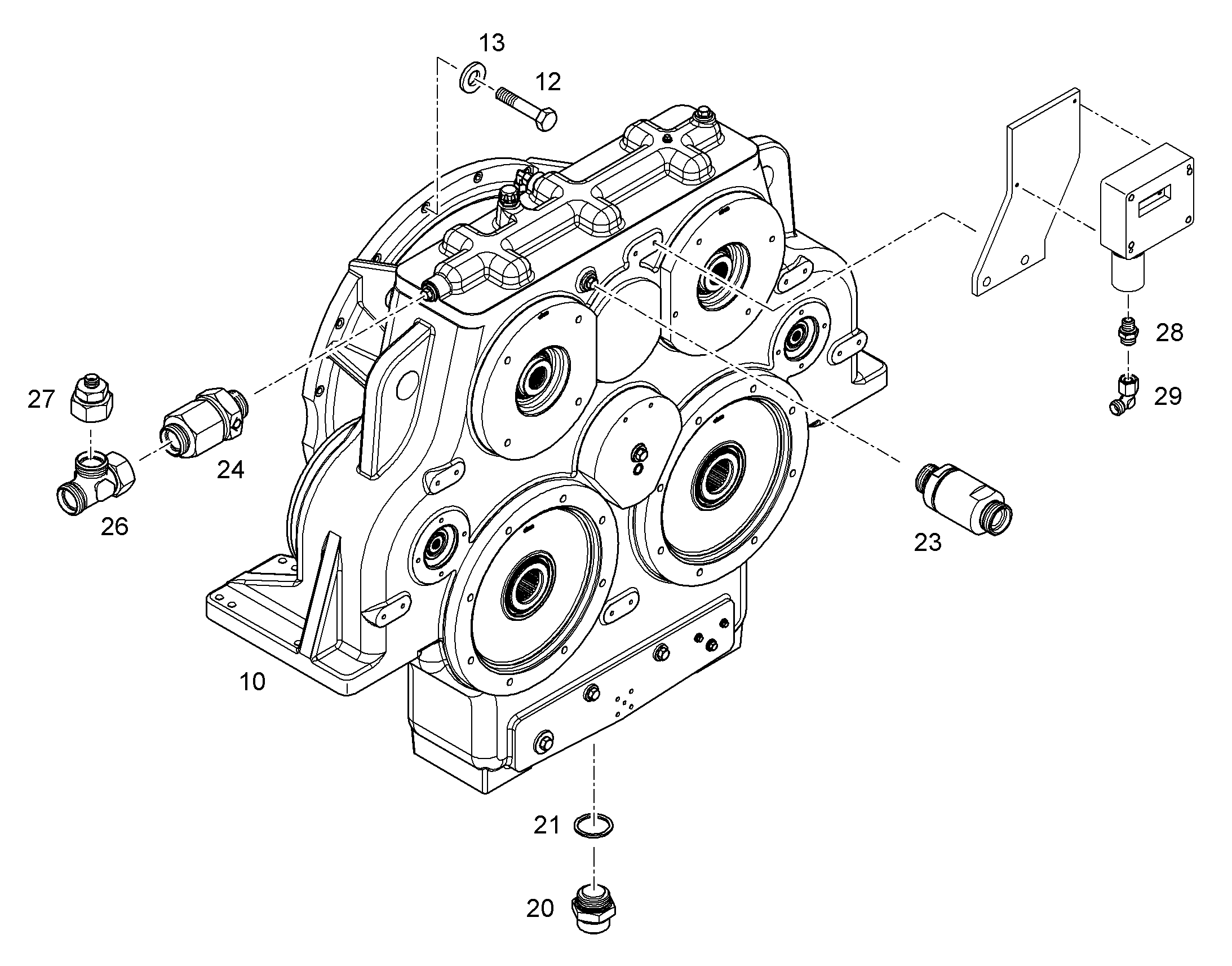 КОРОБКА НАСОСА РАЗДАТОЧНАЯ 10814355 LIEBHERR
