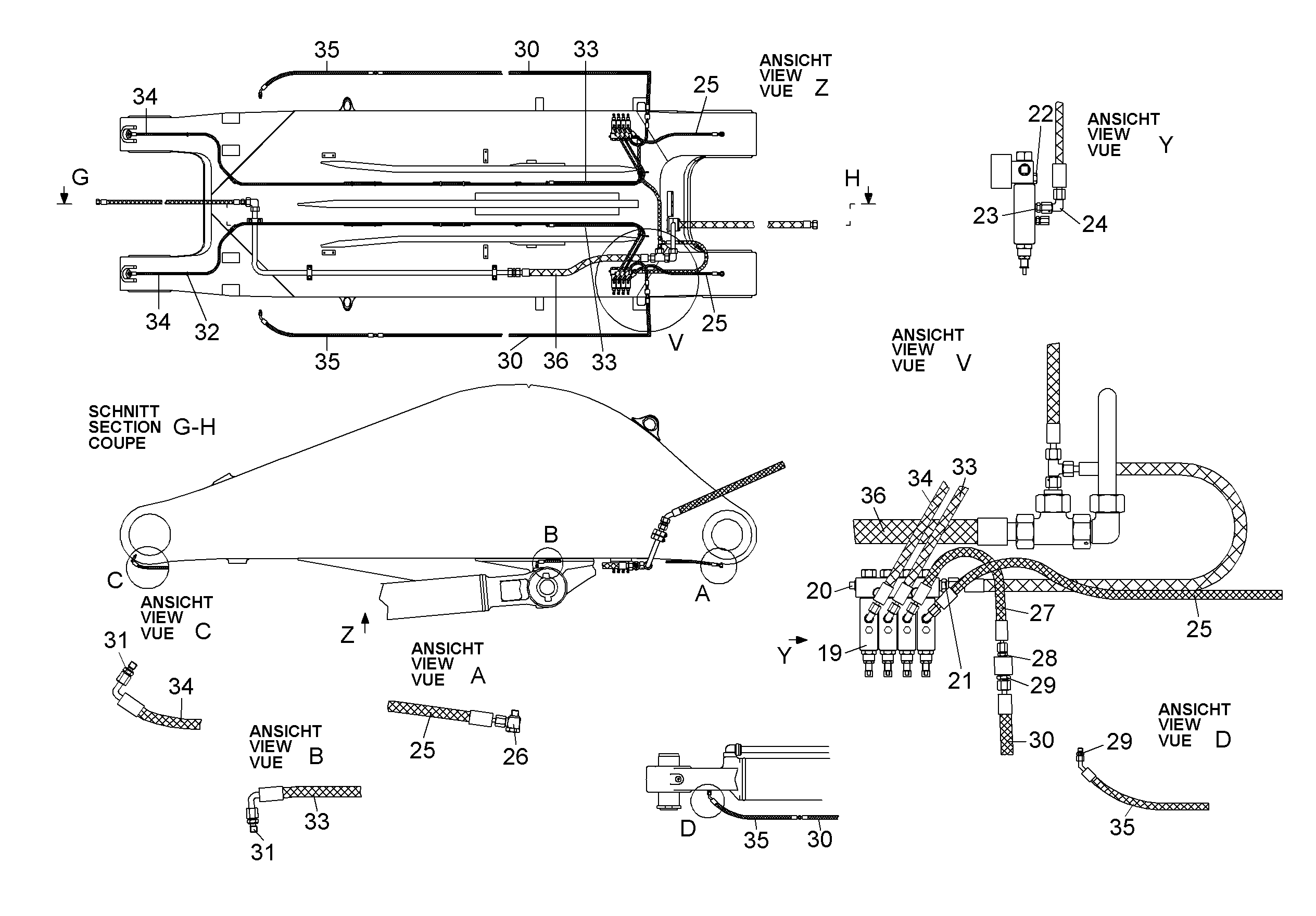 ШЛАНГ 5X3950 9365775 LIEBHERR