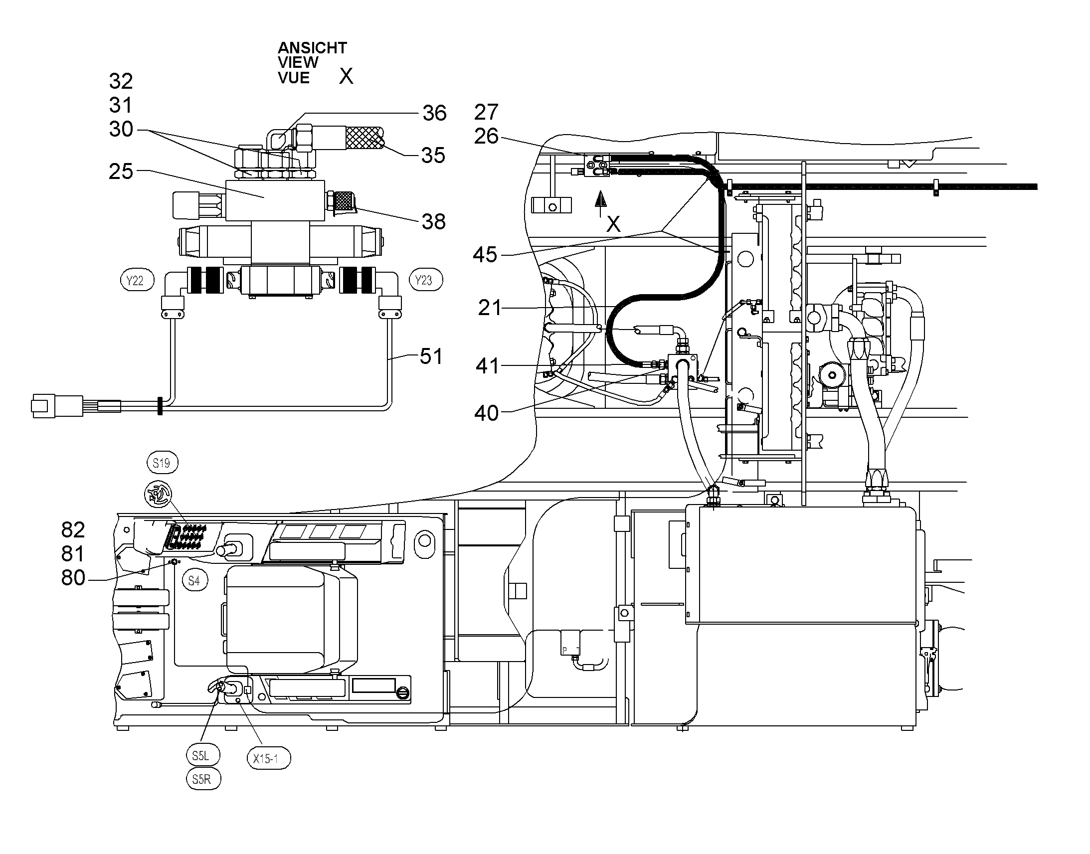 КОМПЛЕКТ КАБЕЛЕЙ Y22-Y23 9893798 LIEBHERR
